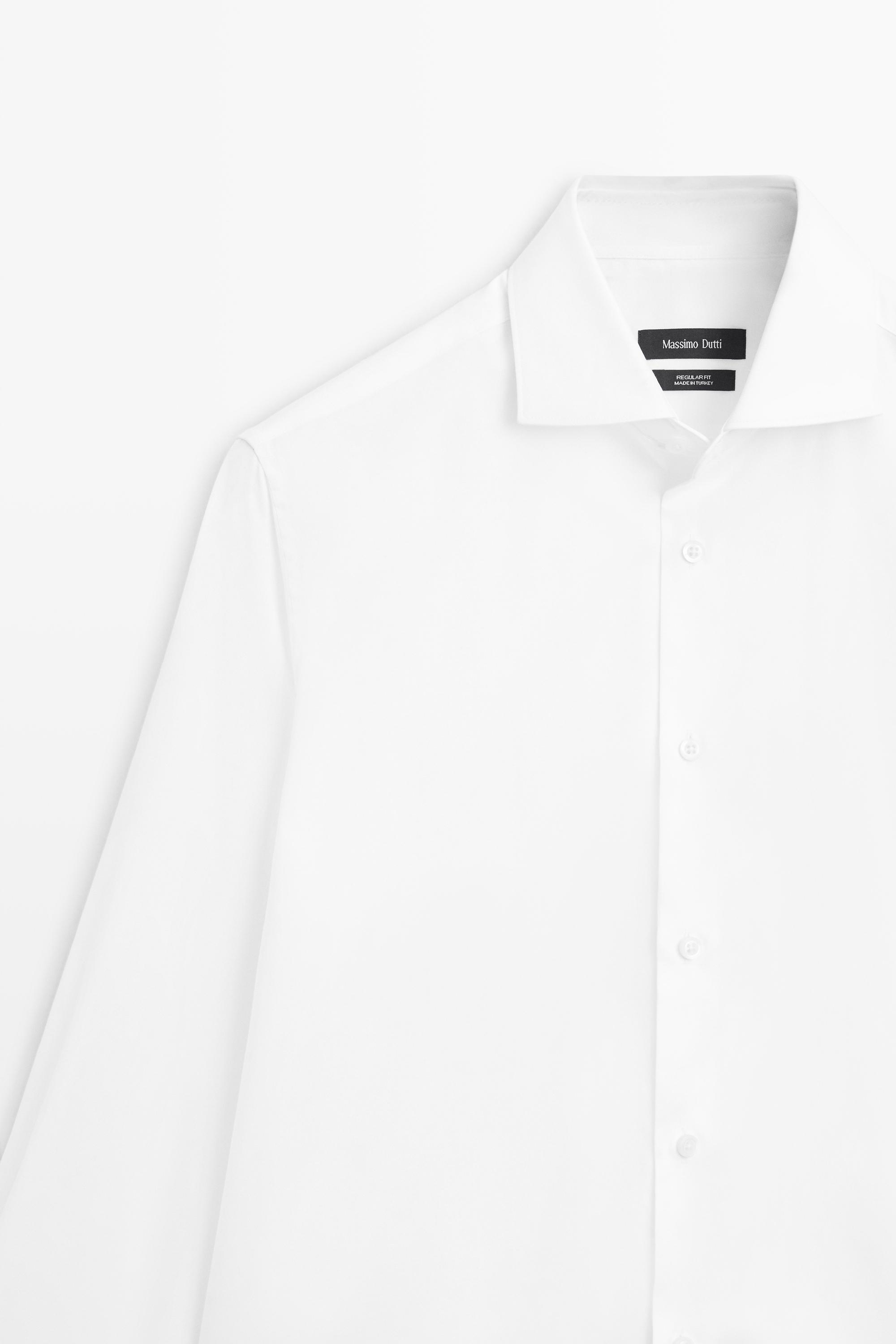 100% cotton regular fit shirt — WHITE