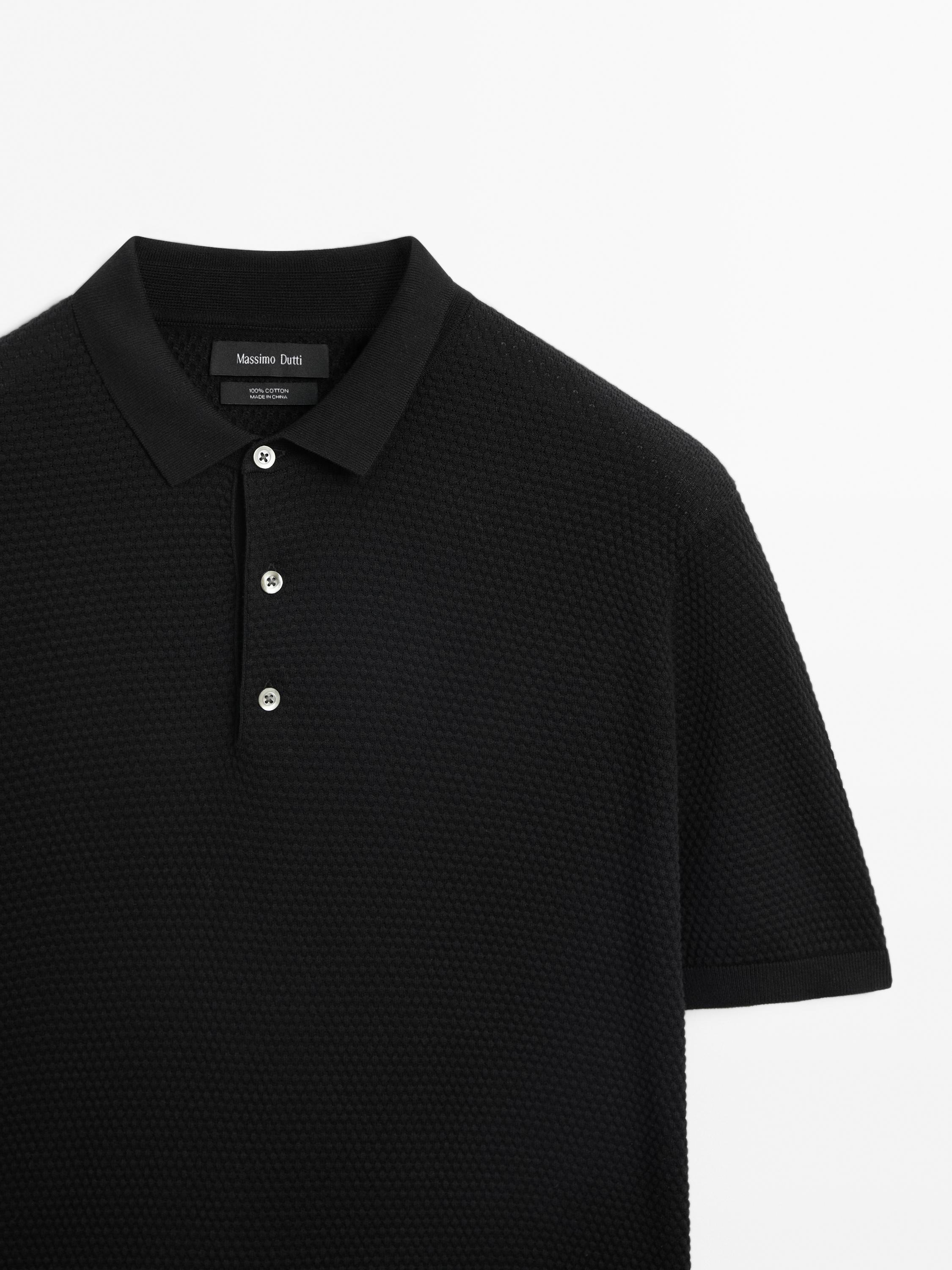 100% cotton knit polo sweater