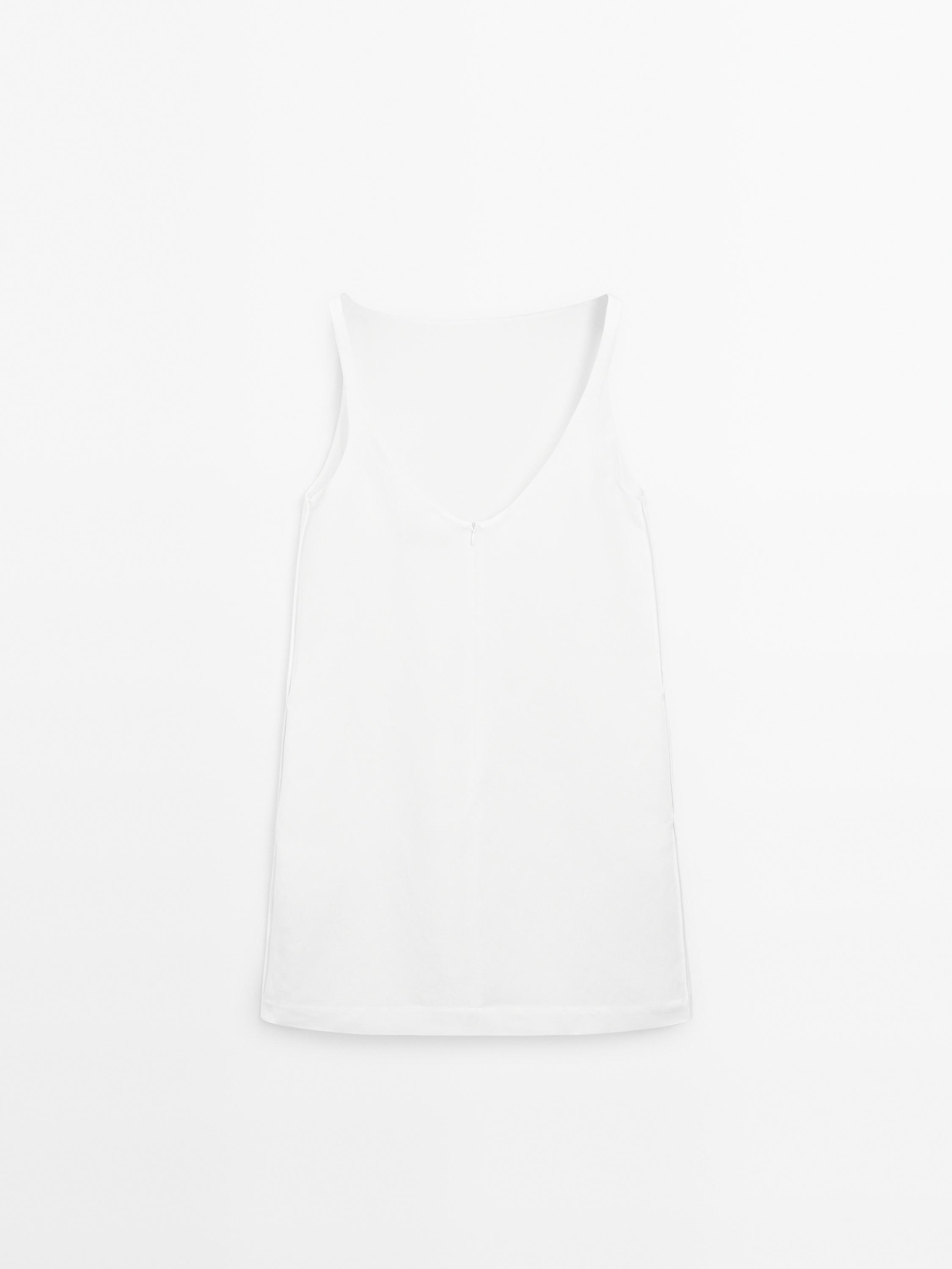 Flowing linen blend mini dress