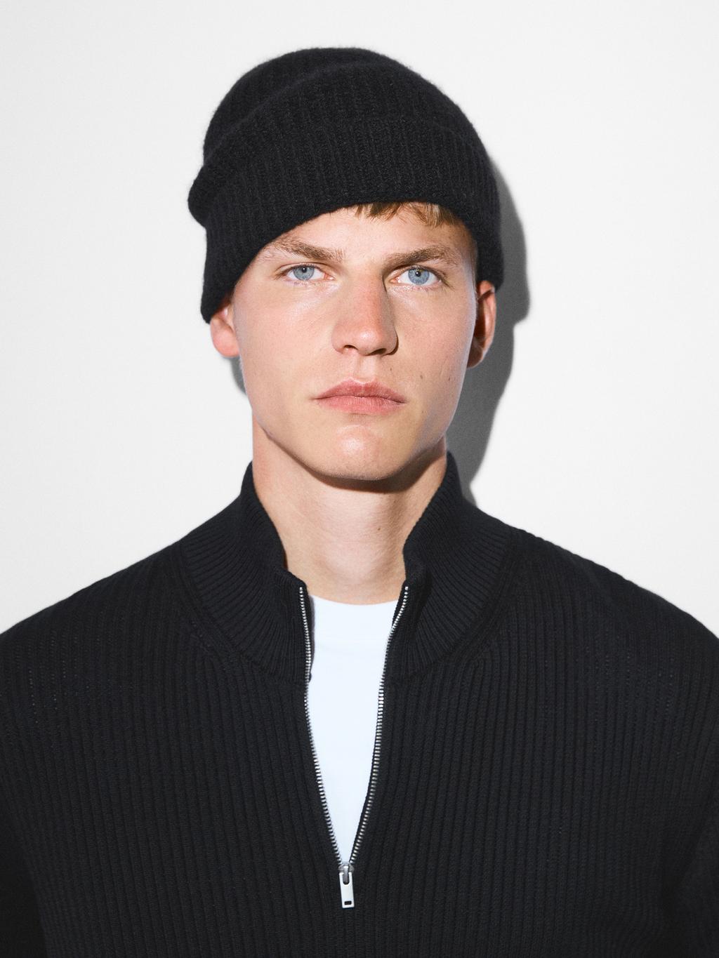 Ribbed 100 Cashmere Beanie Black Dark Green Navy Blue Pearl Grey ribbed-100-cashmere-beanie-black-dark-green-navy-blue-pearl-grey