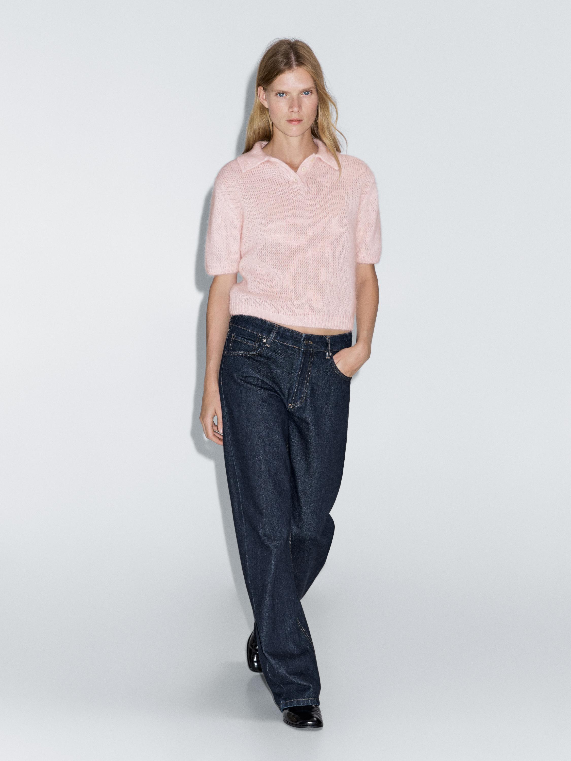 Alpaca blend knit polo jumper