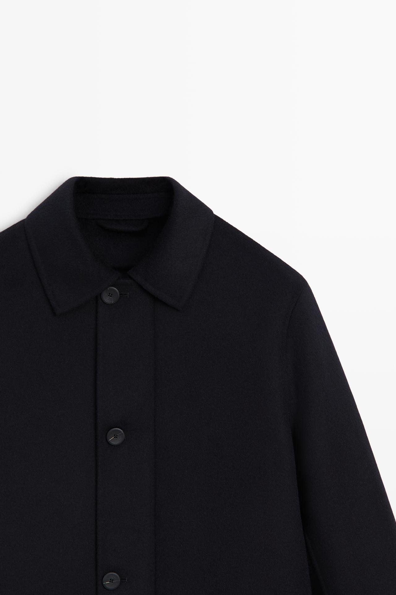 Double wool short coat — DEEP BLUE