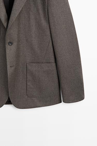 100% wool suit blazer — MINK 7