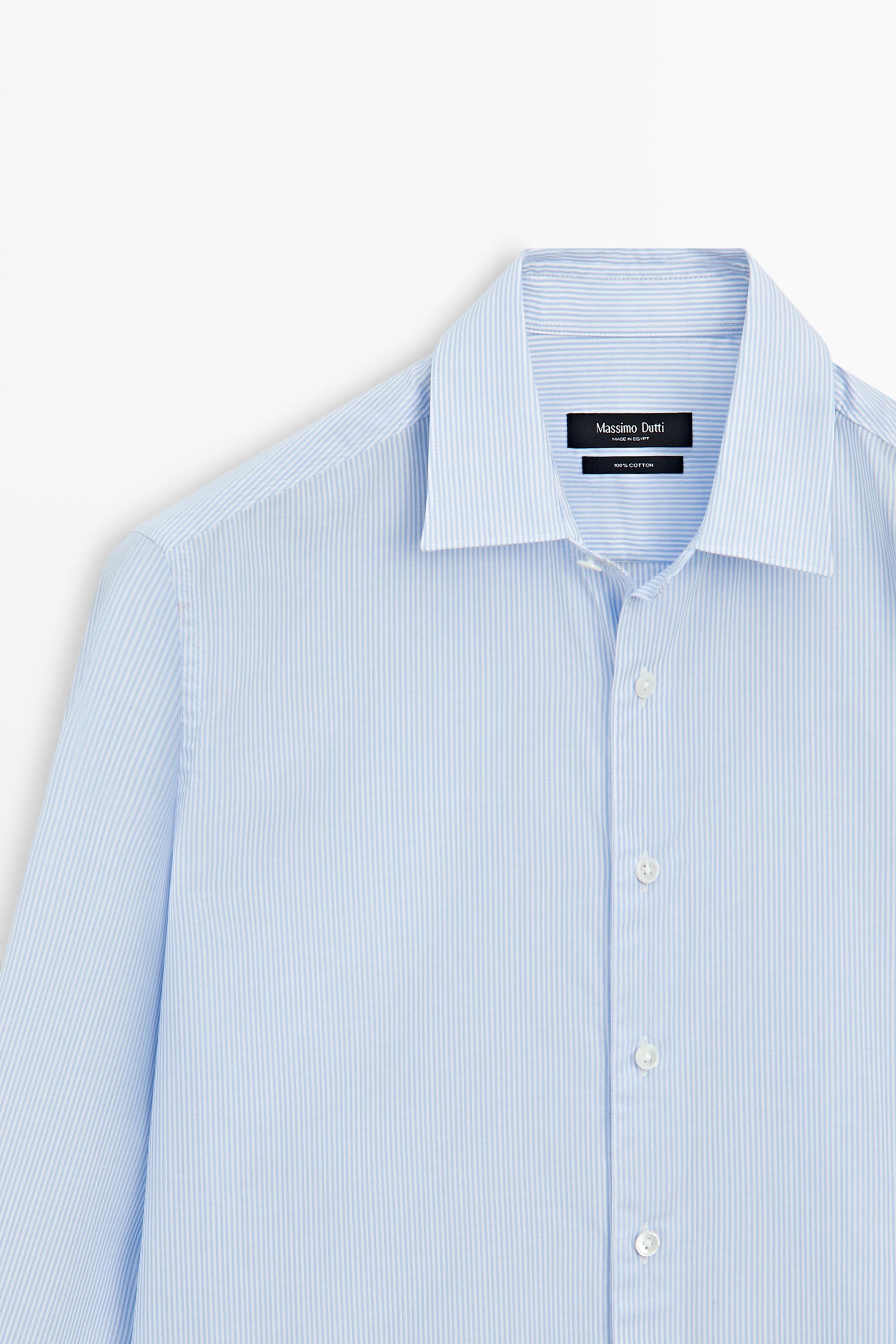 Striped regular fit shirt — SKY BLUE