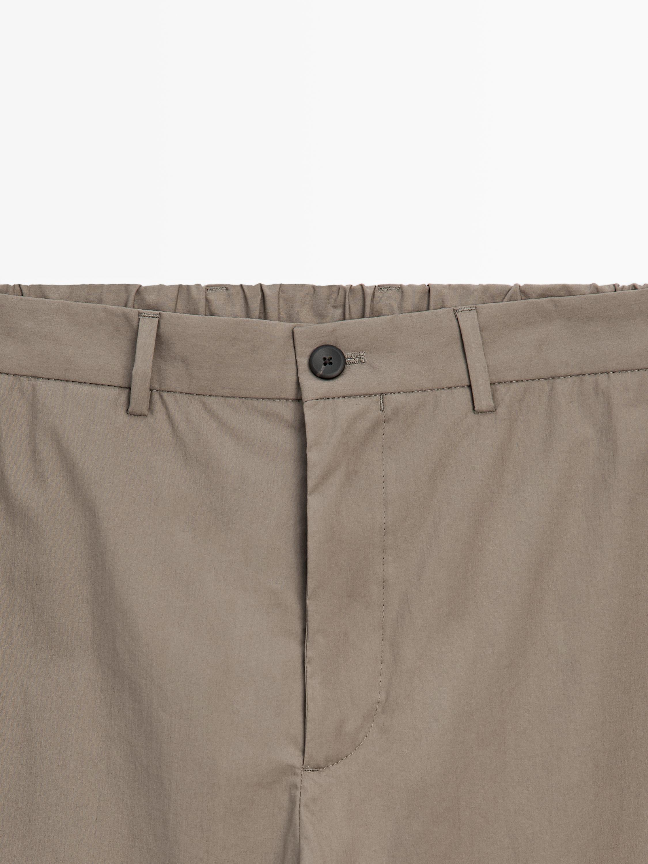 Jogger fit poplin trousers