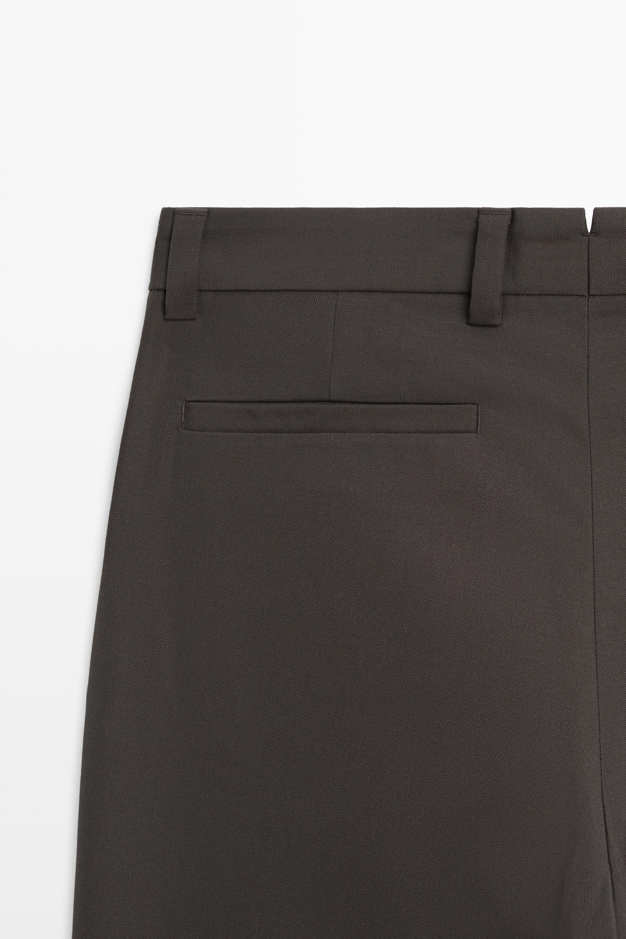 100% cool wool total look pants — BROWN