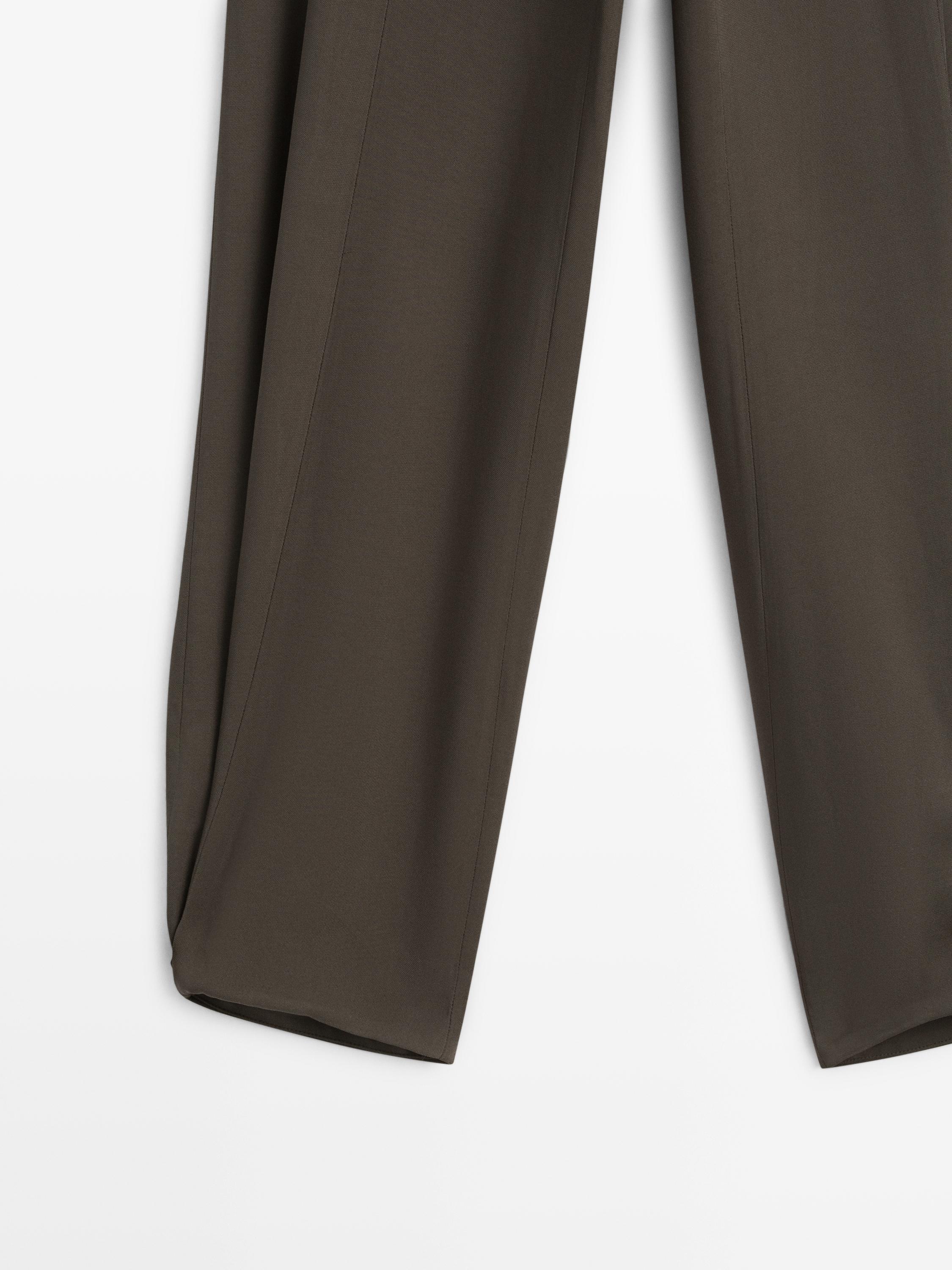 Flowing sarouel trousers — Greyish green