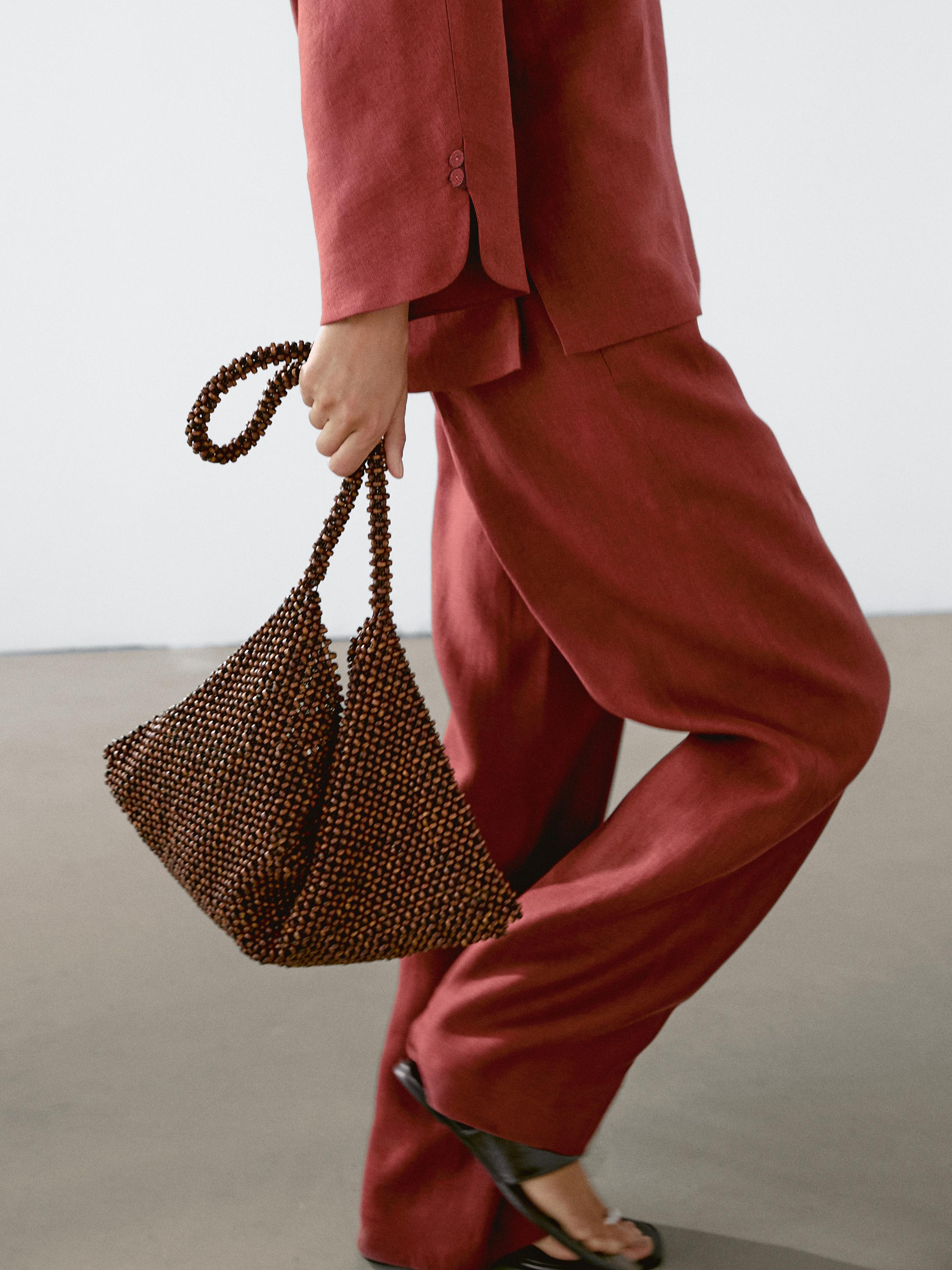 100% linen V-neck blouse