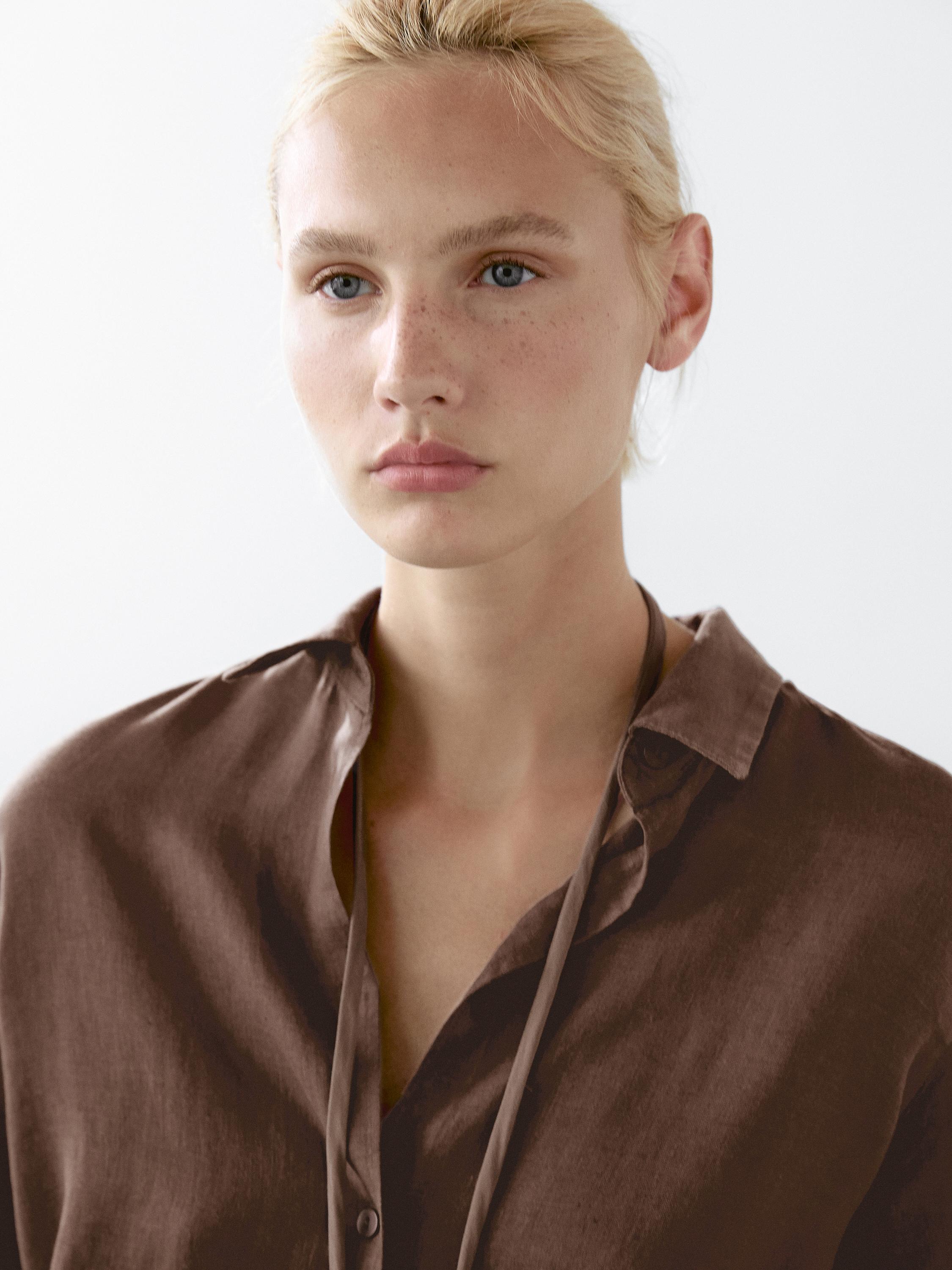 Flowing 100% linen shirt