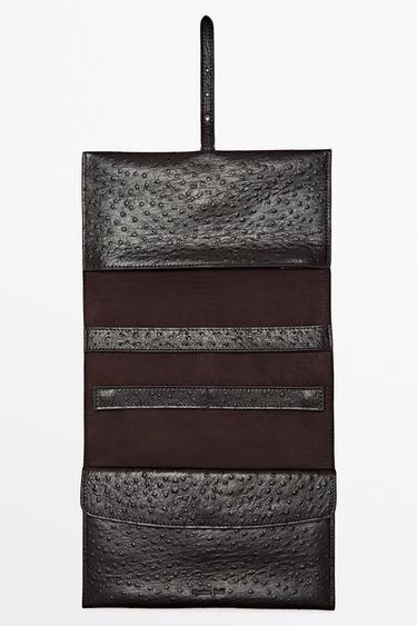 Textured nappa leather jewelry case — BROWN 5