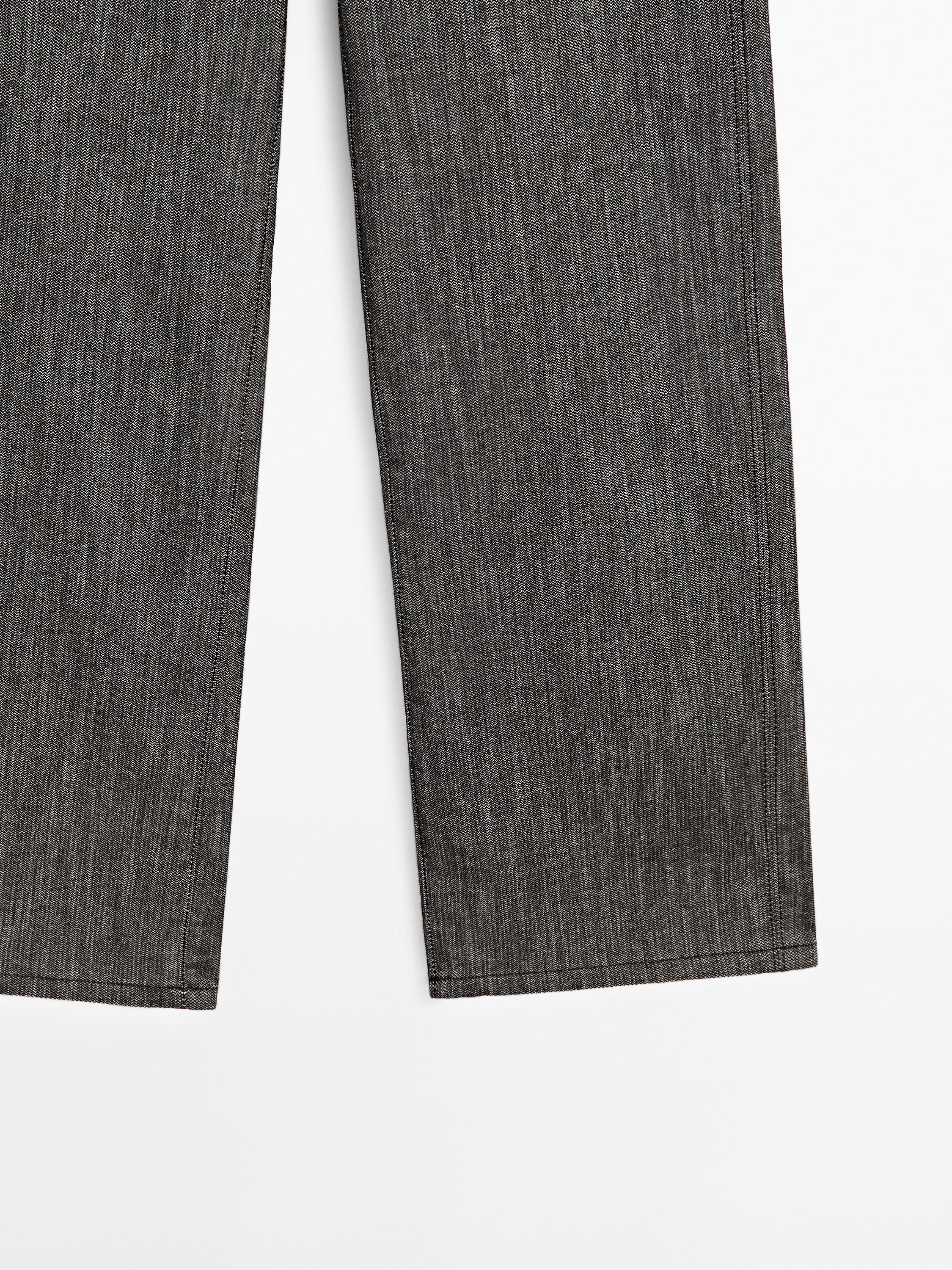 Cotton blend denim trousers
