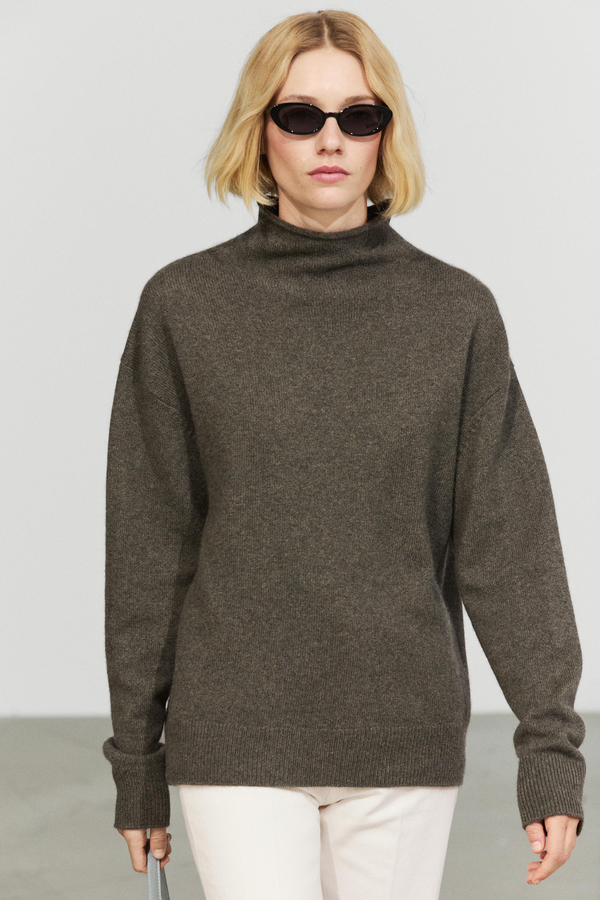 Camisola de malha oversize 100% caxemira
