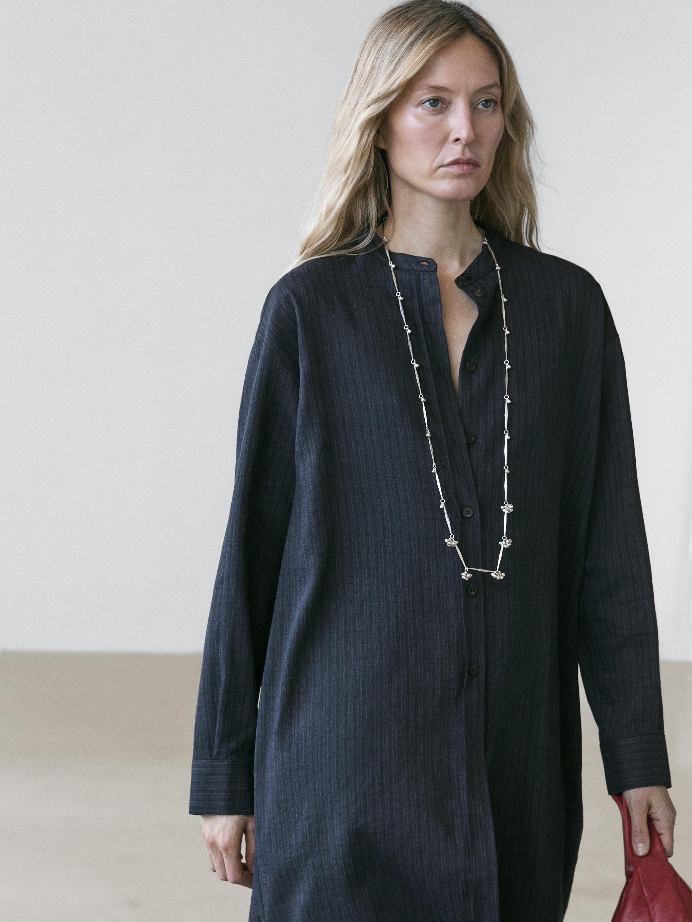 Fustan treçerekësh me rripa