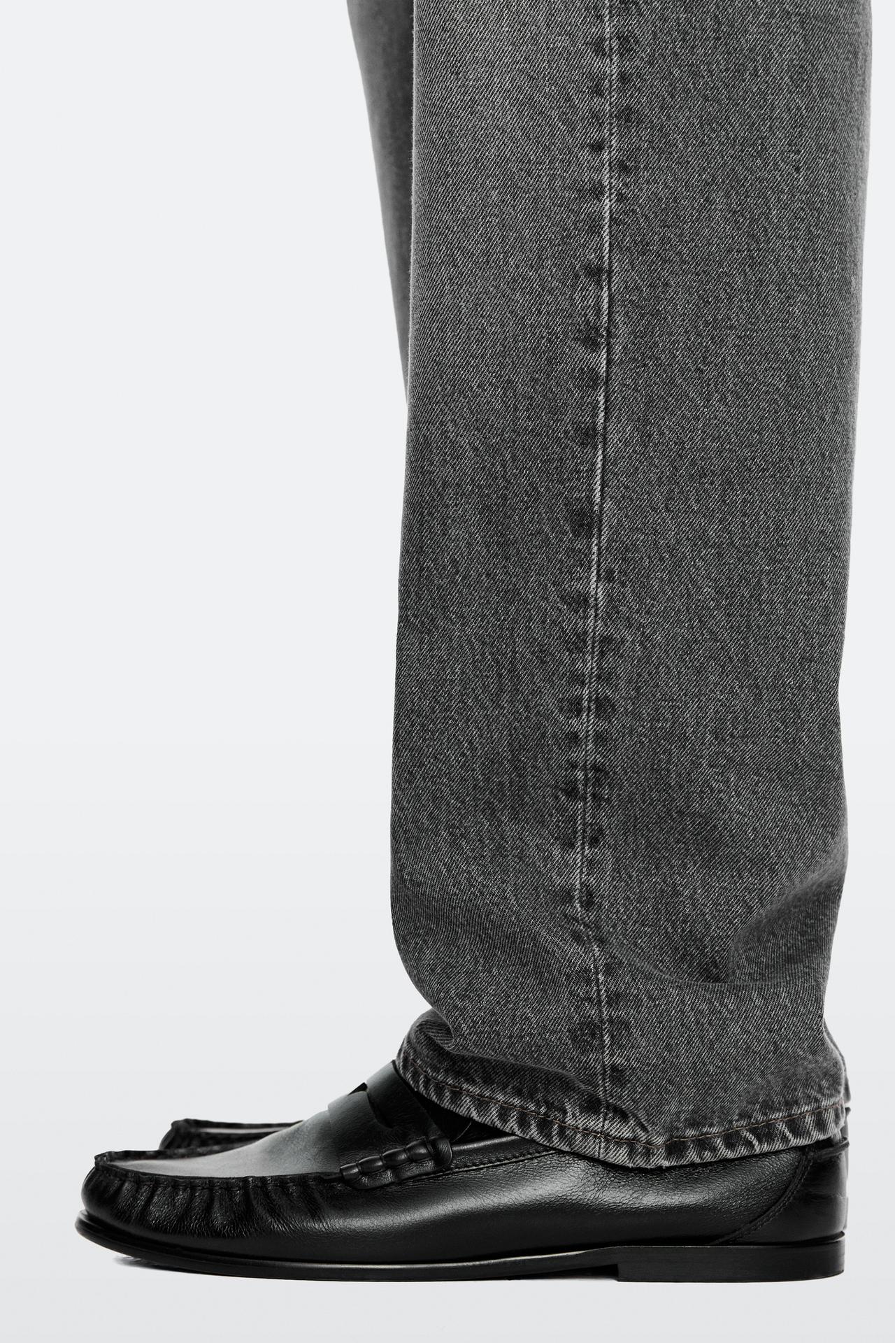 Soft leather shirred loafer — BLACK