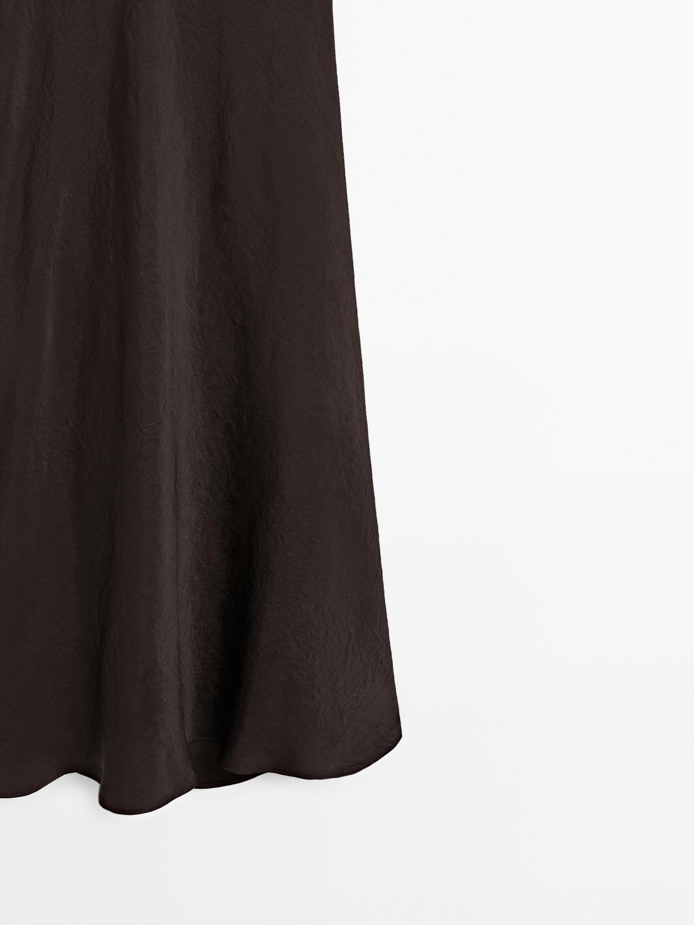 Long satin halter neck dress