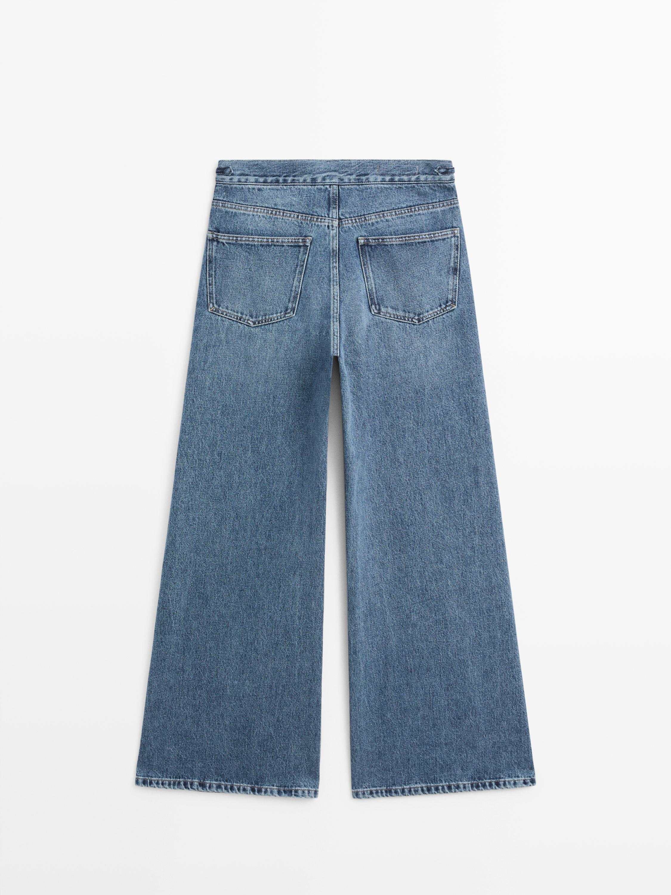 Mid-rise bell bottom jeans — MEDIUM BLUE