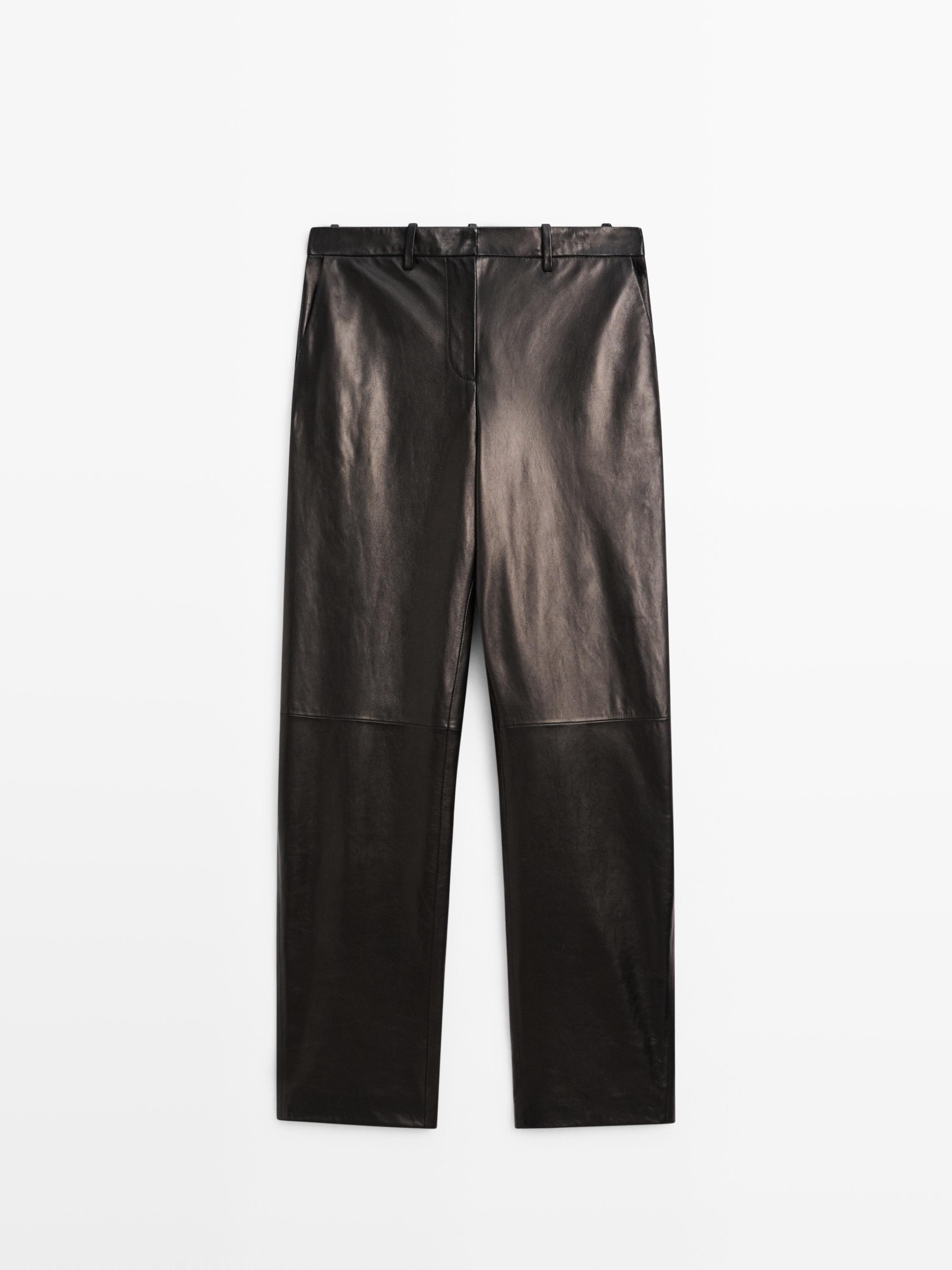 Wide-leg nappa leather trousers - LIMITED