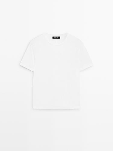 100% linen short sleeve T-shirt — Off white 2