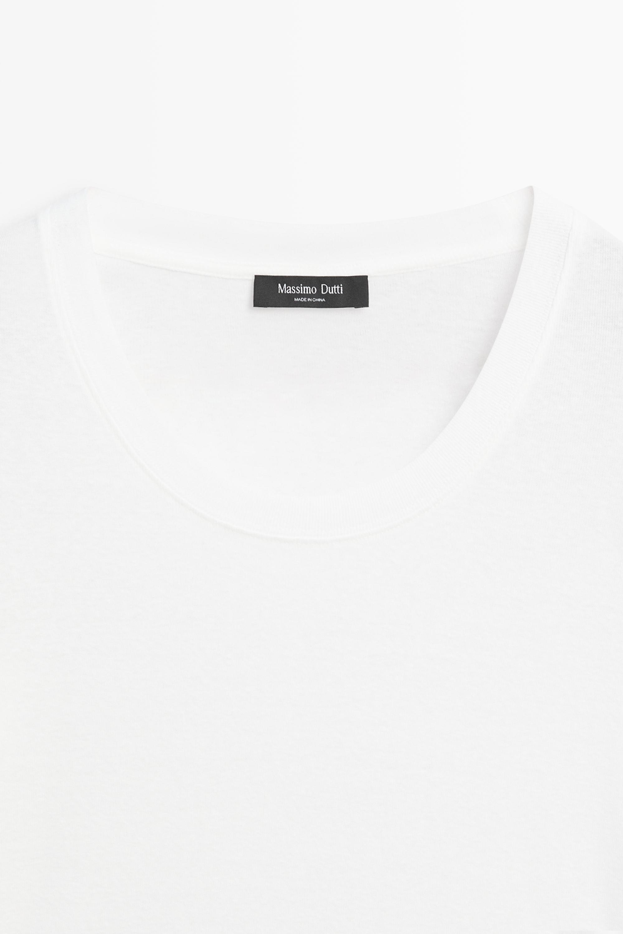 100% cotton scoop neck T-shirt — Off white