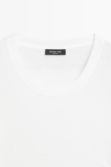 100% cotton scoop neck T-shirt — Off white 4