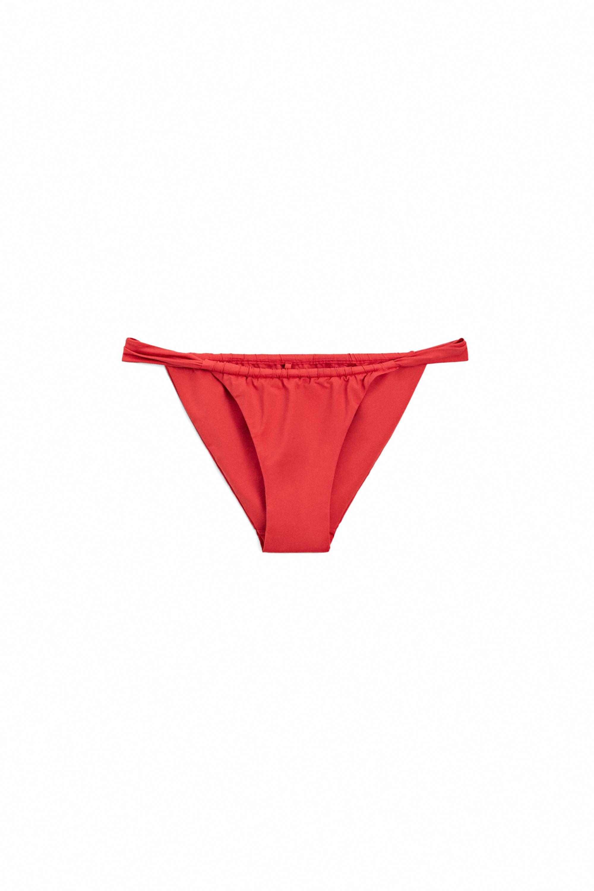 Gathered bikini bottoms — BRIGHT RED