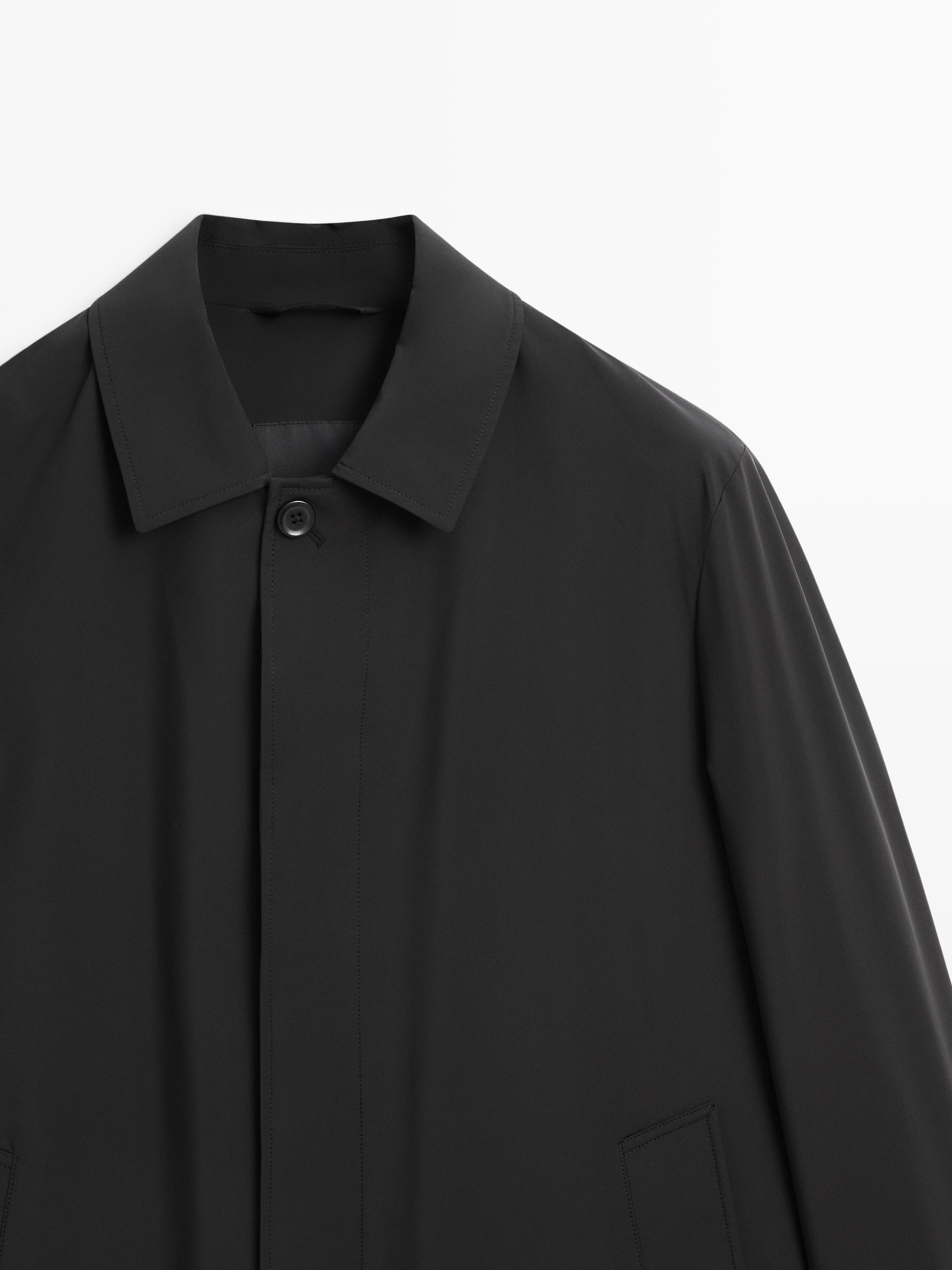 Lightweight technical fabric parka — BLACK
