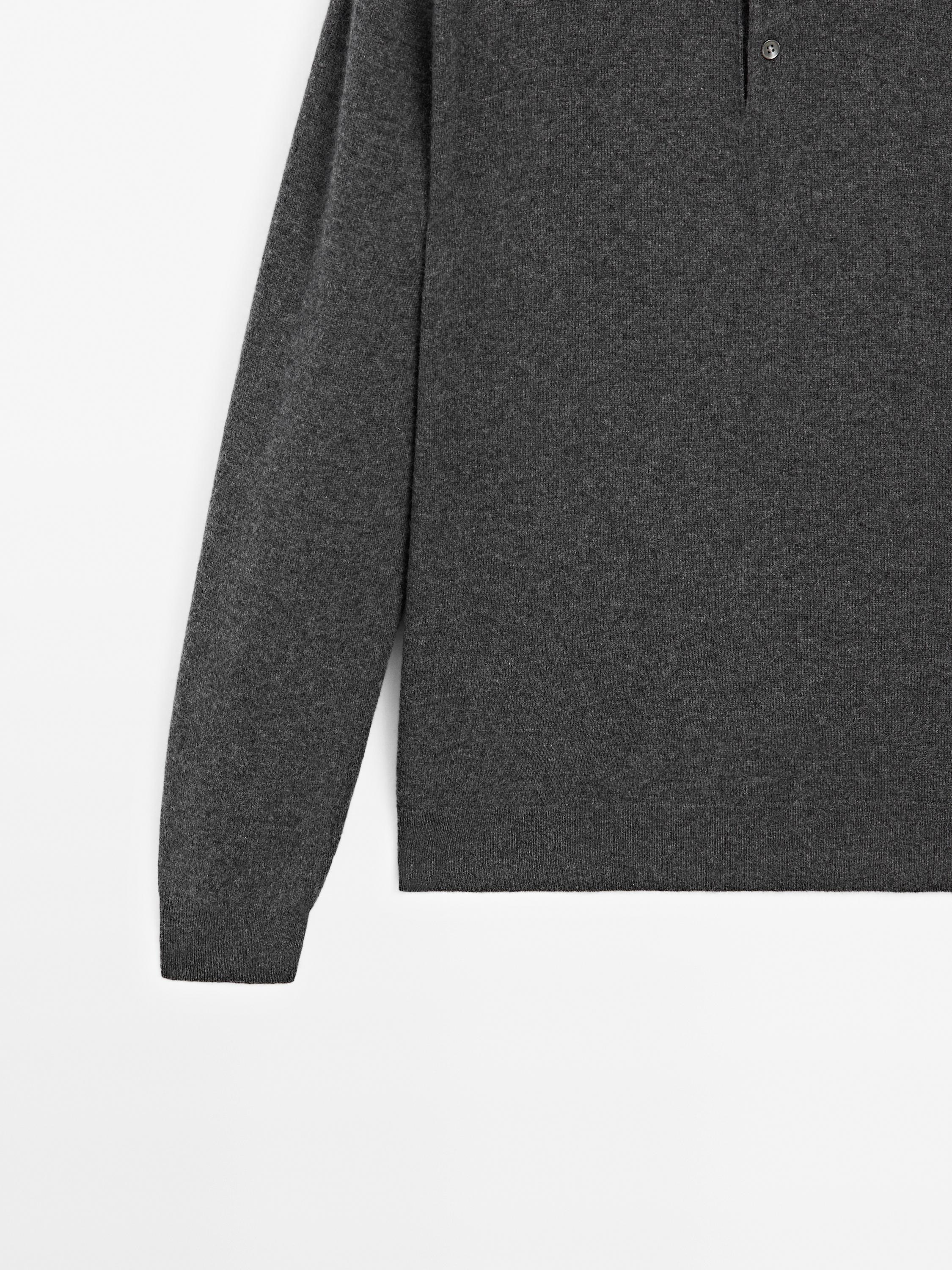 Polo punto rib 100% cashmere