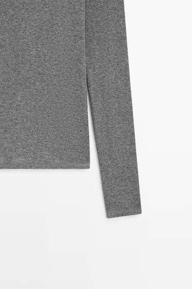 Cotton blend knit T-shirt — PALE GREY 7