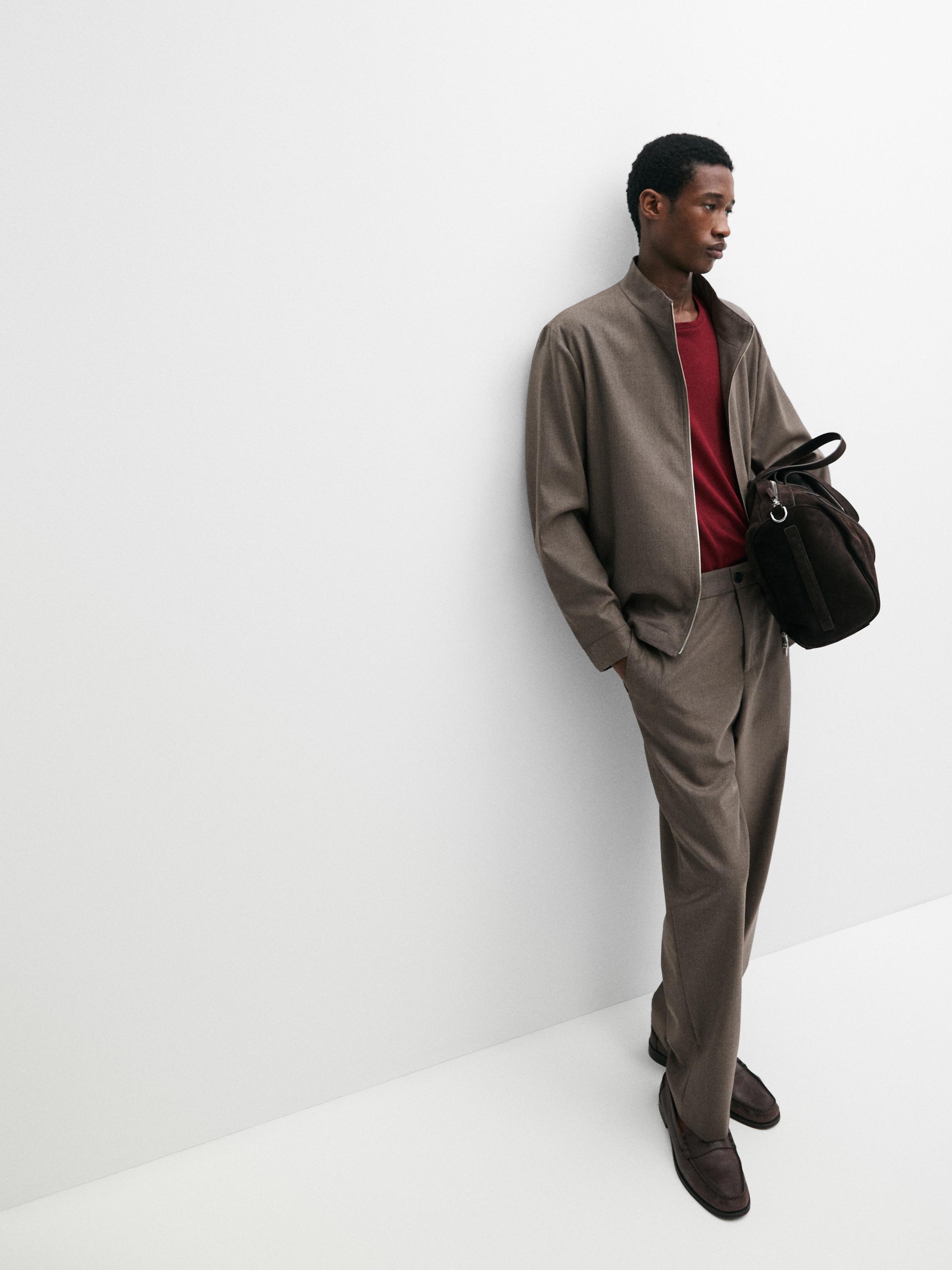 Cool wool blend trousers — MEDIUM ECRU
