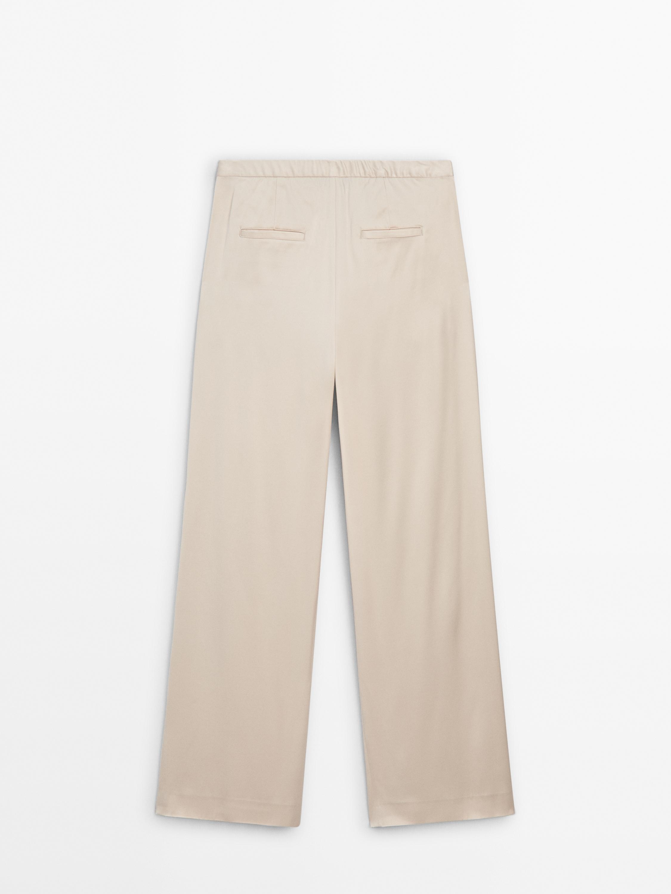 Pantalón ancho traje satinado