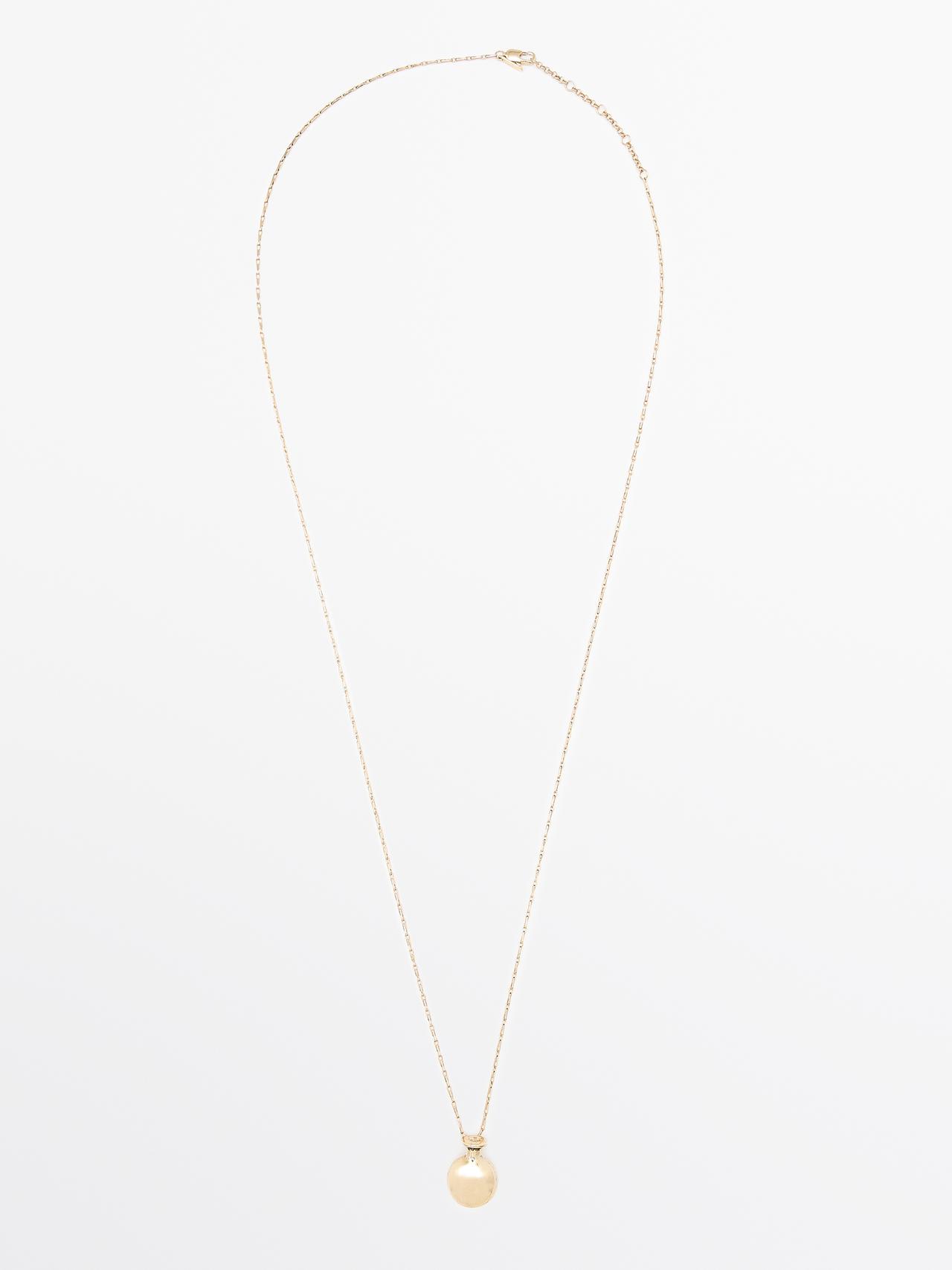 Massimo Dutti - Dame - Halskæde Med Flaskevedhæng - Guld - 01