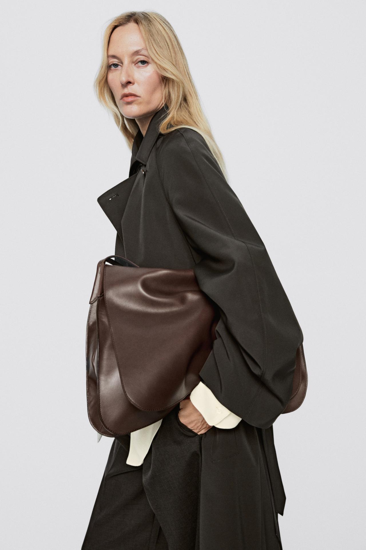 Large nappa leather flap bag - LIMITED EDITION — BROWN
