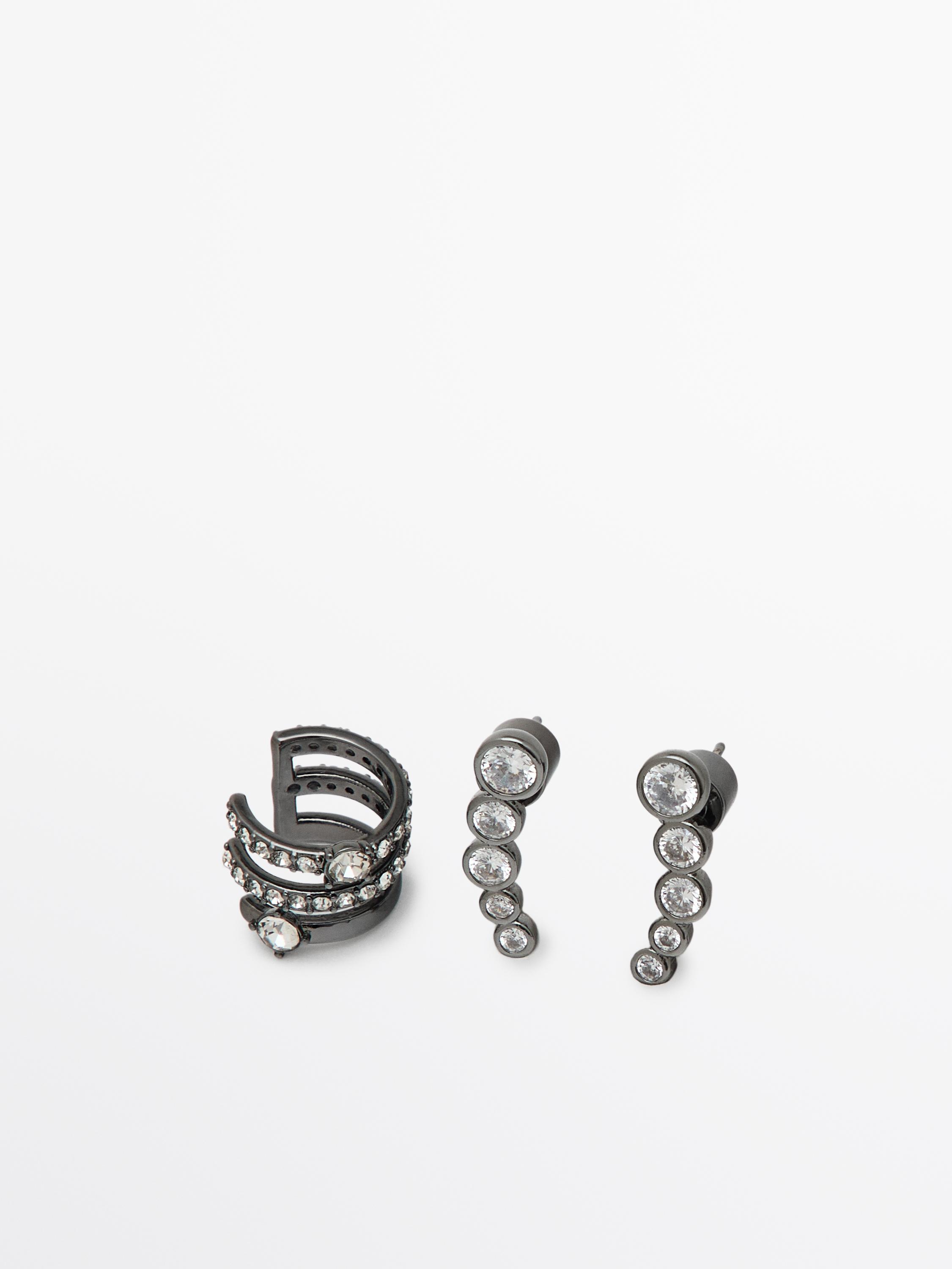 Earrings and ear cuff set
