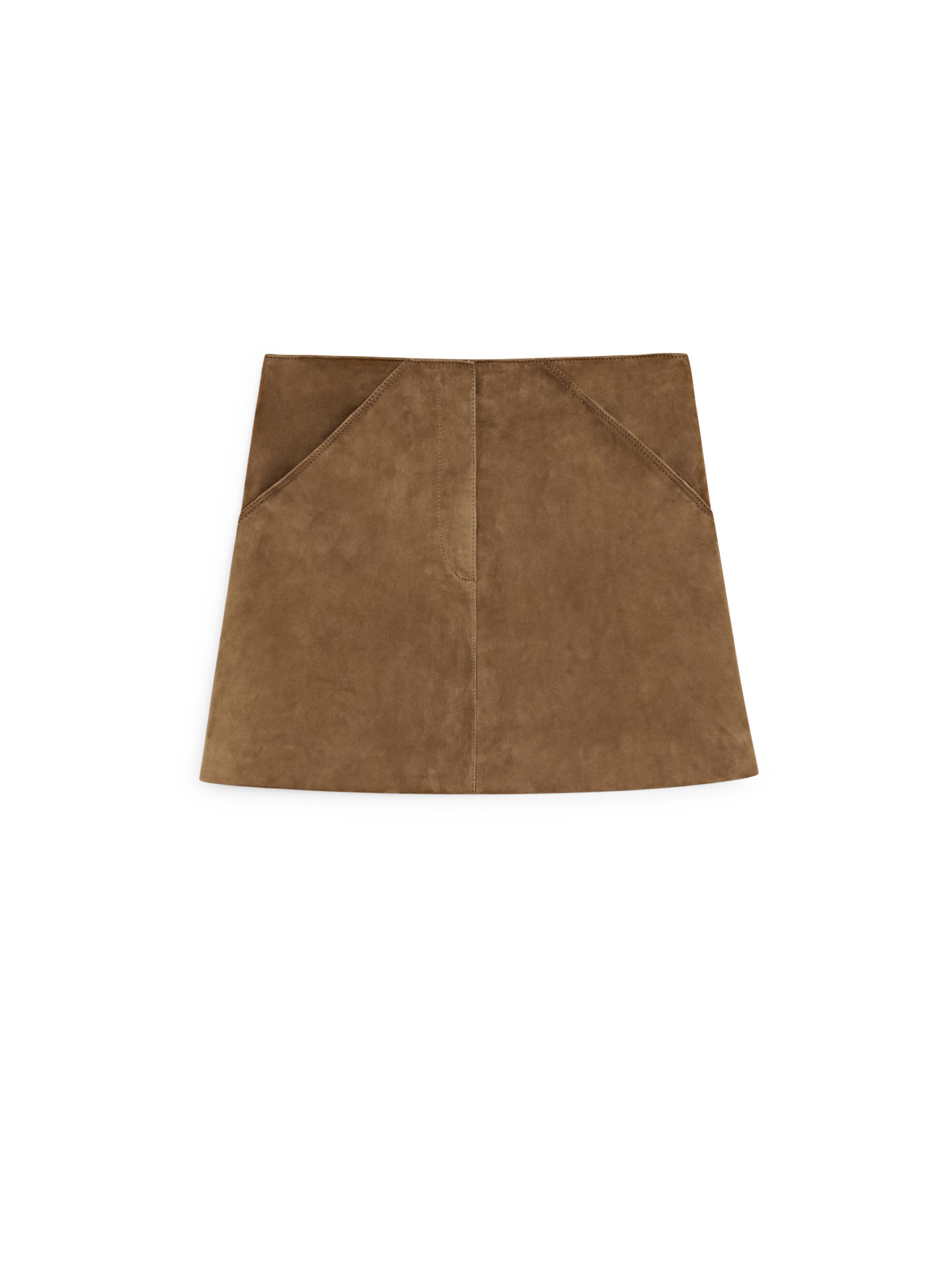 Suede leather mini skirt — Washed
