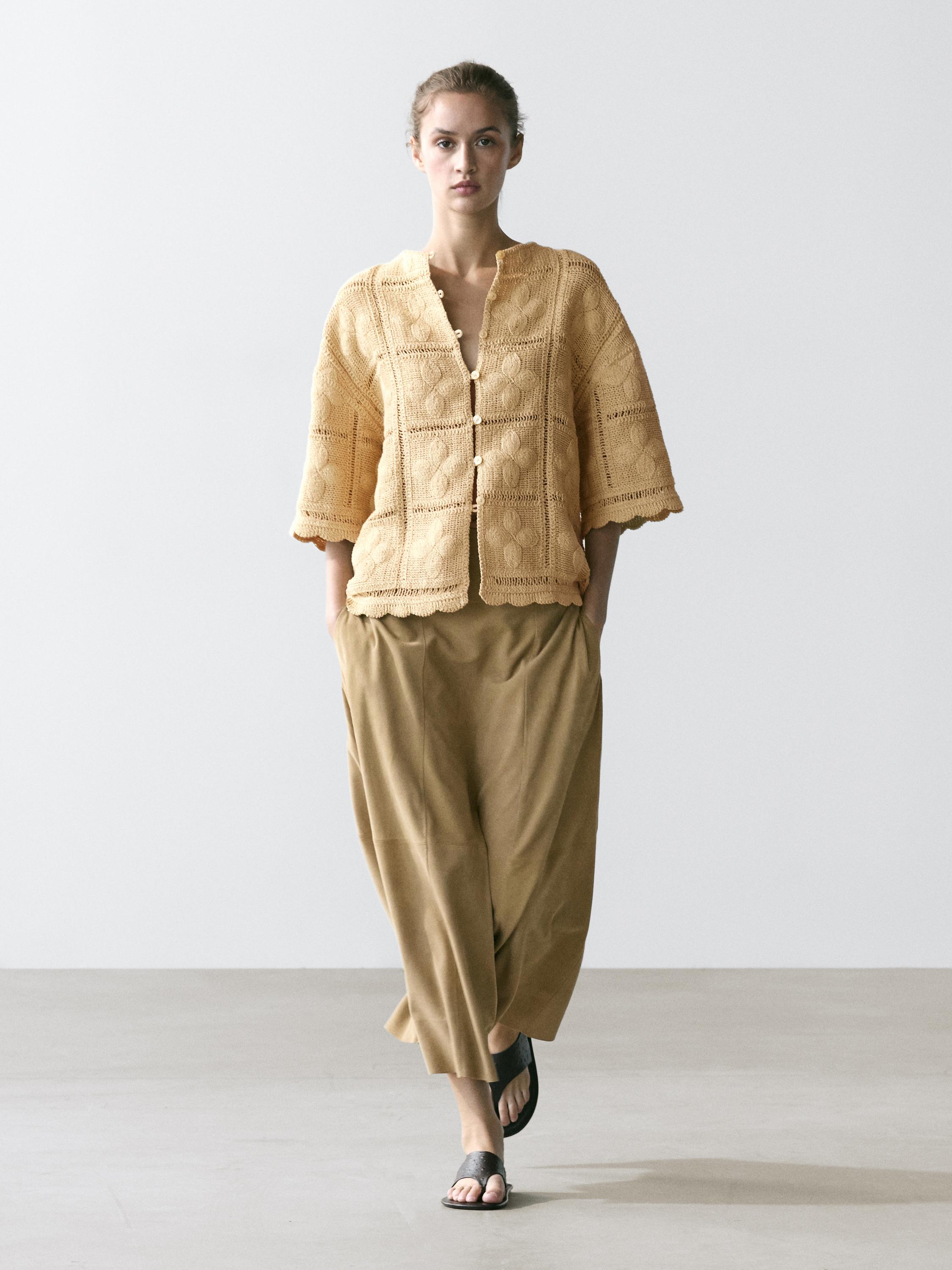 Crochet openwork cardigan