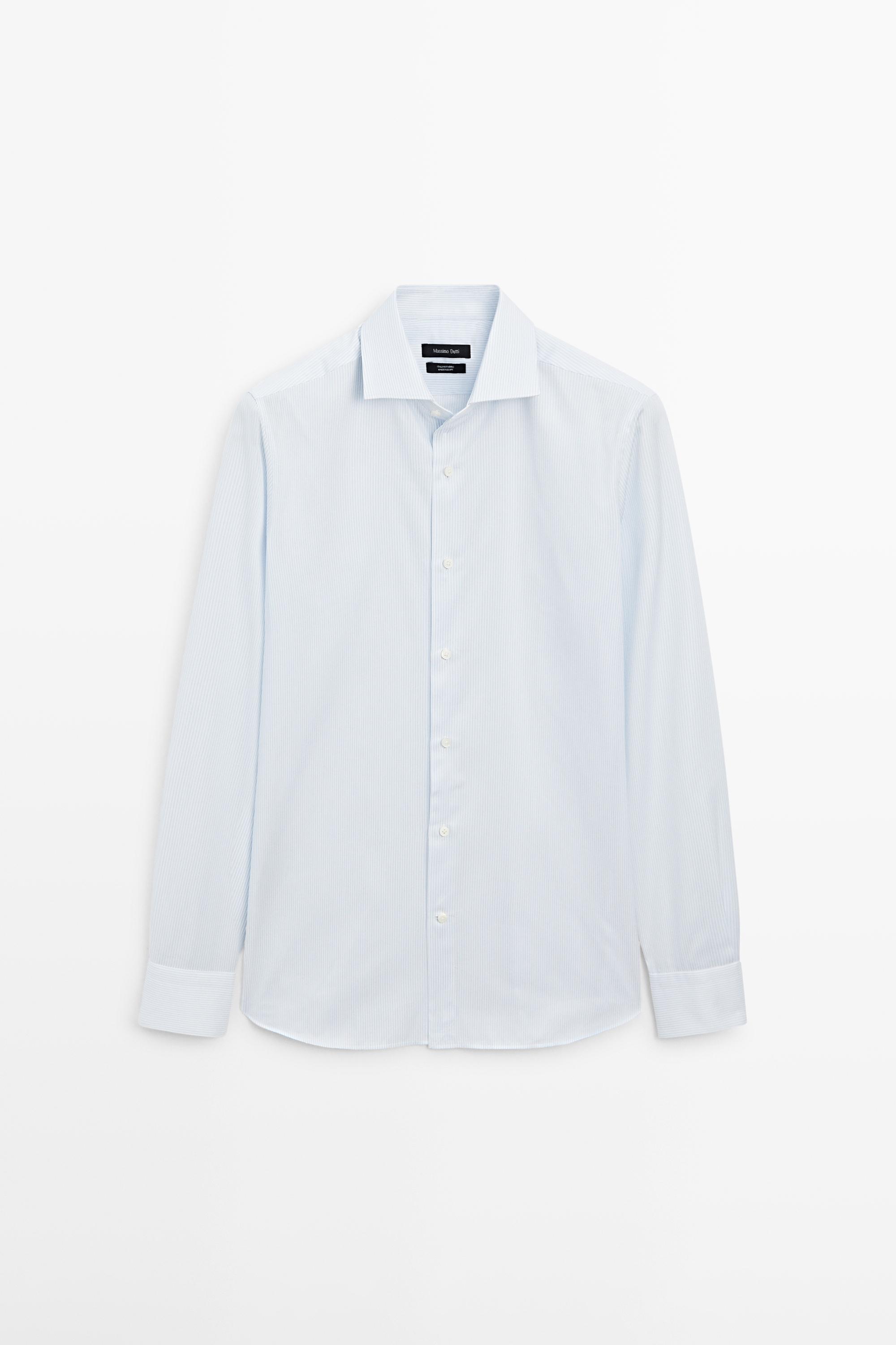 Camisa slim fit doble raya 100% algodón