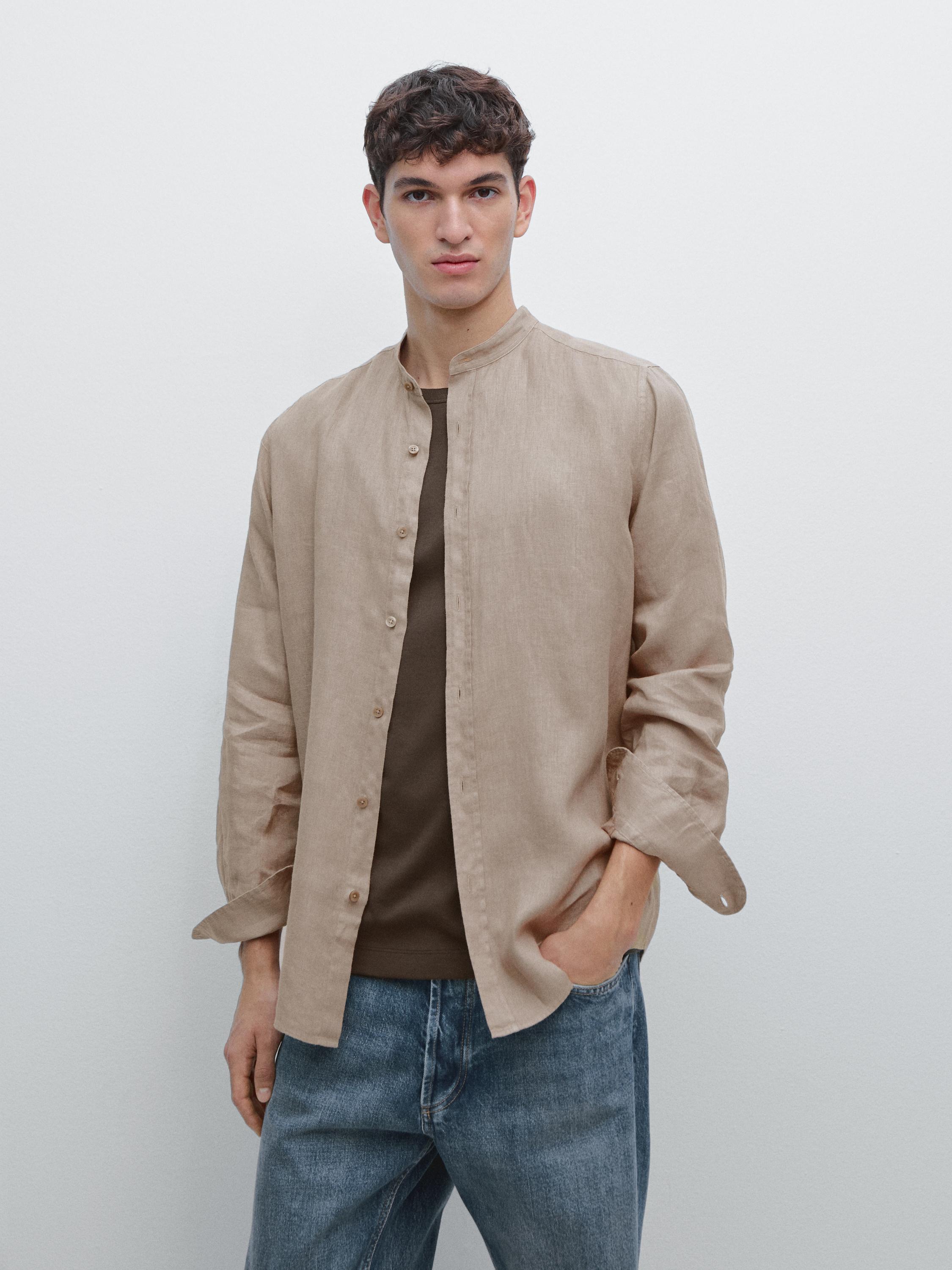 Košulja slim kroja s ovratnikom s trakom