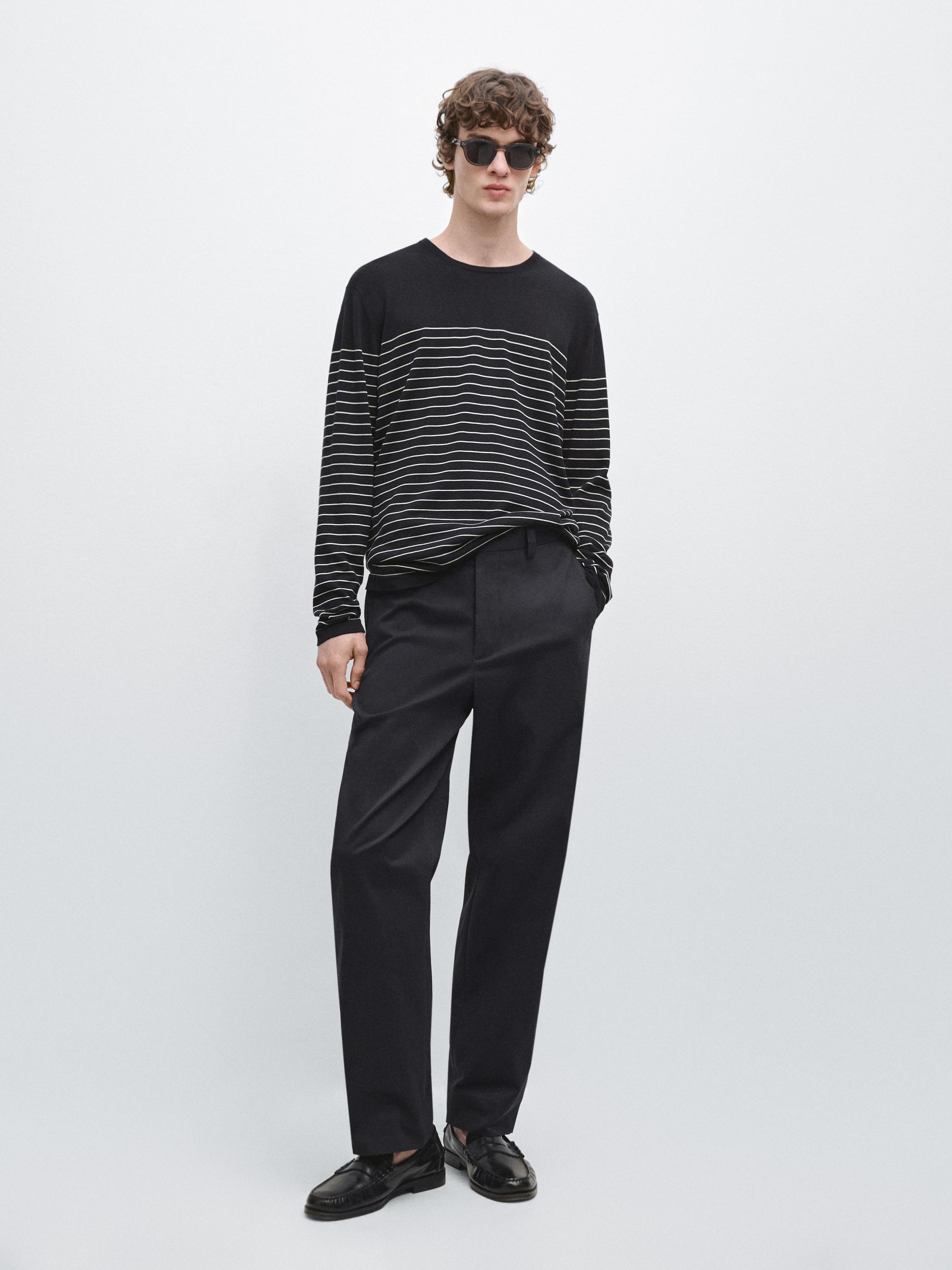 Tailored fit barrel trousers — DARK BLUE