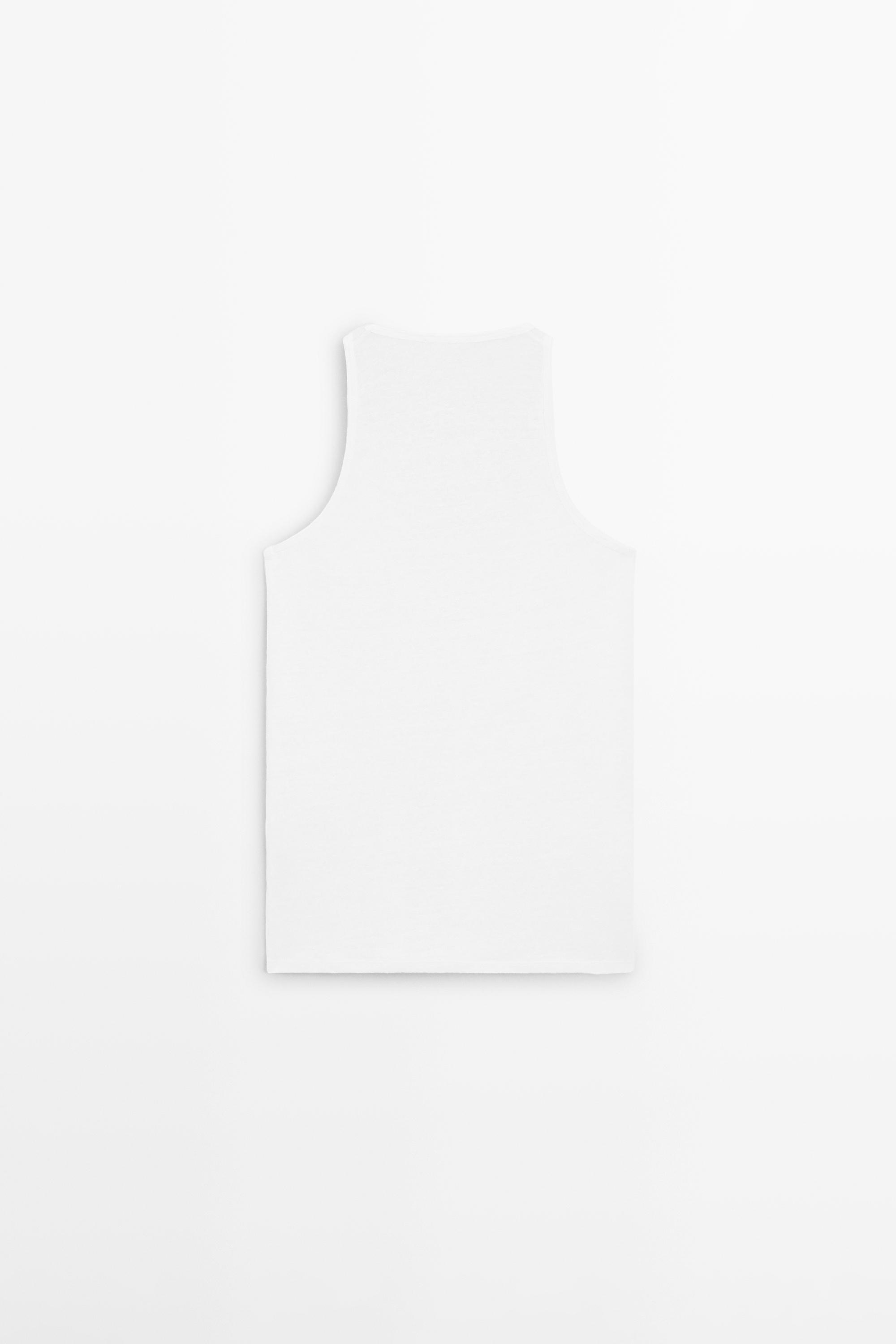 100% linen strappy top — Off white