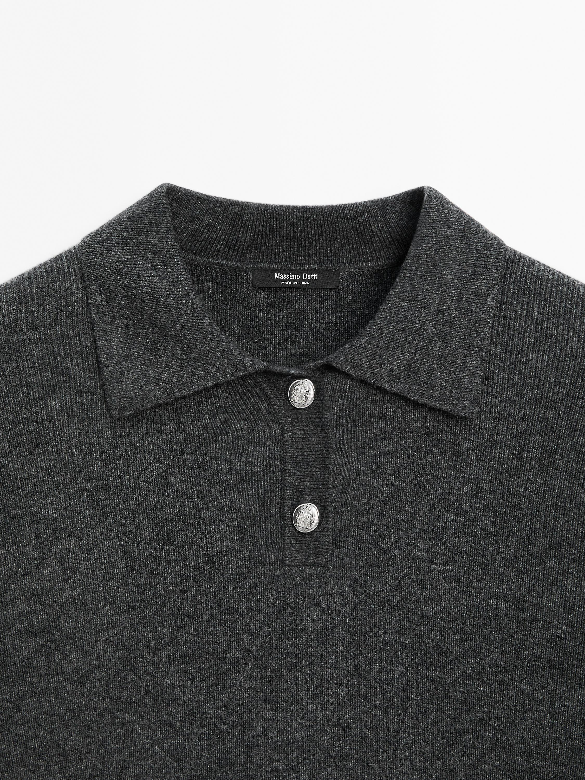 Jersey cuello polo mezcla lana