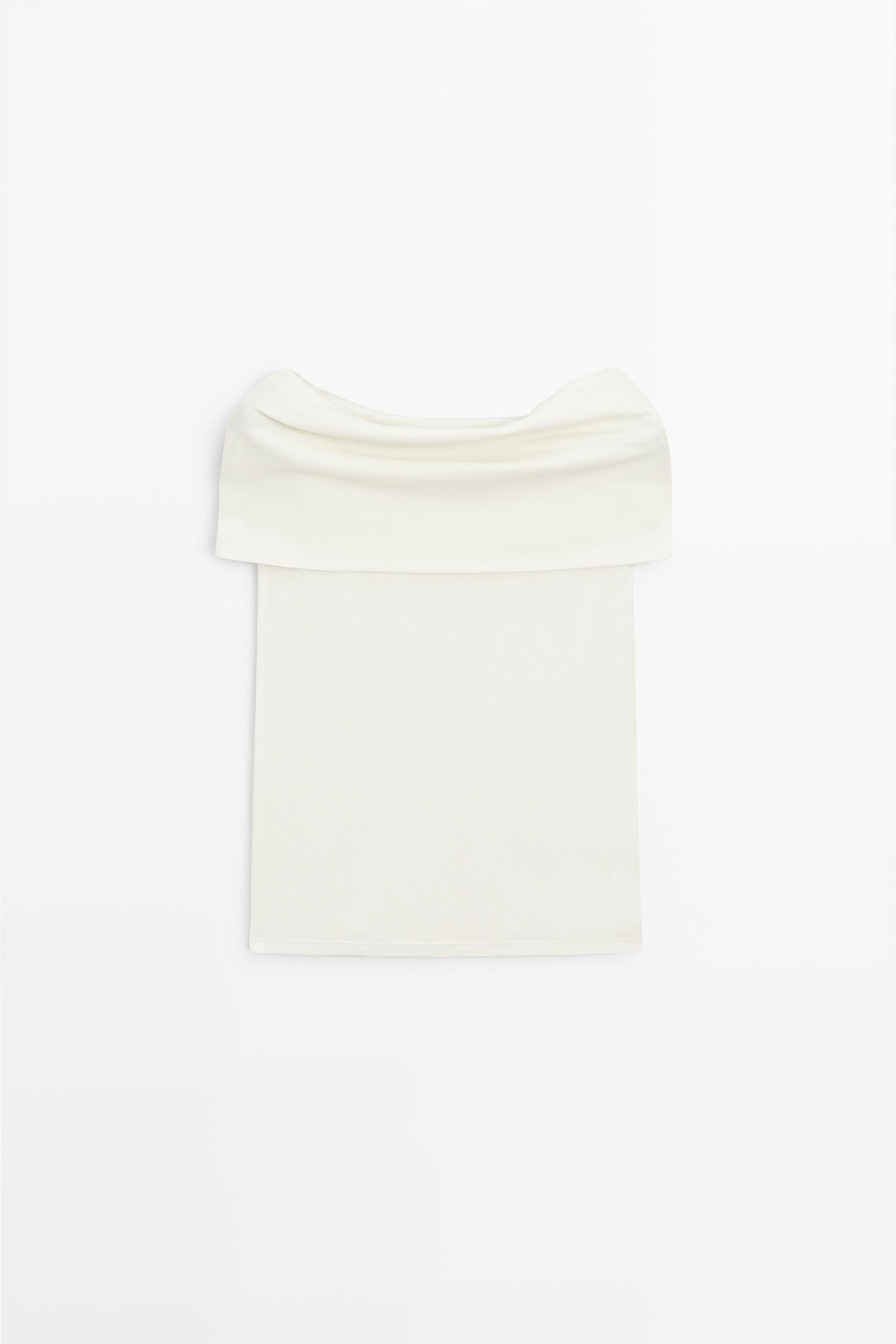 Cotton off-the-shoulder top — Off white