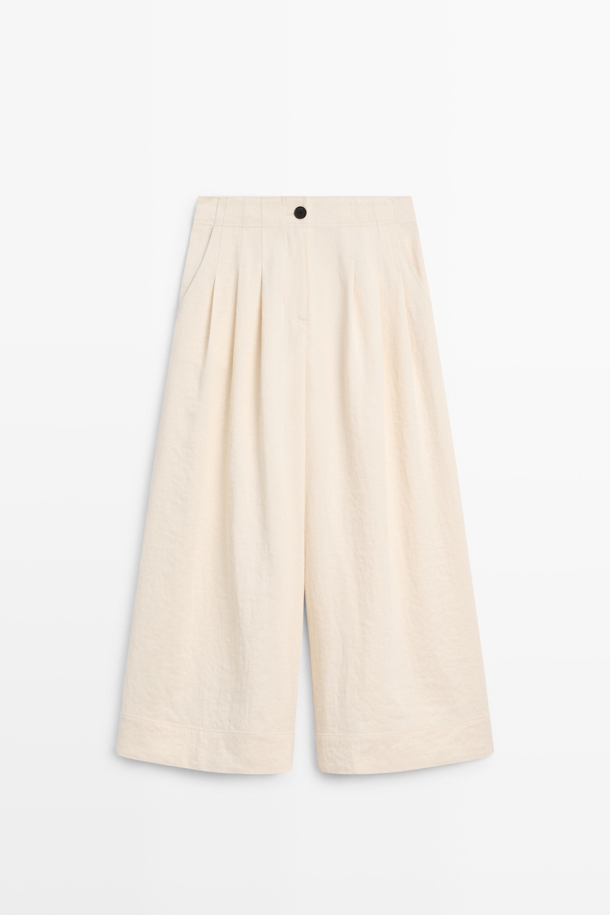 Wide-leg cropped pants — CREAM