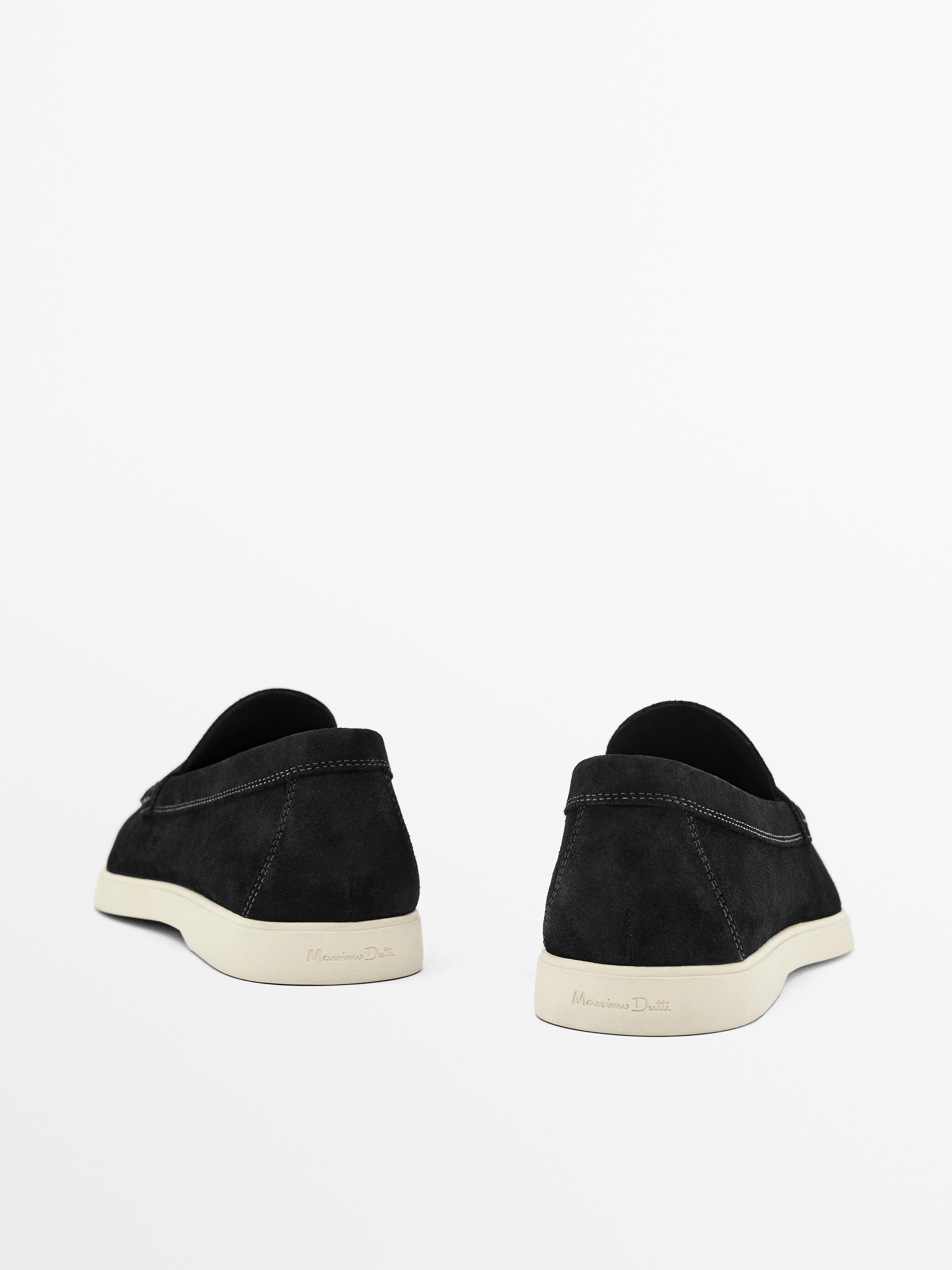 Split suede leather loafers