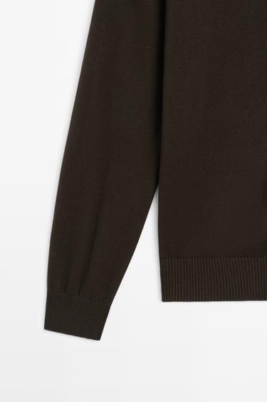 100% cotton knit cardigan — BROWN MARL 7