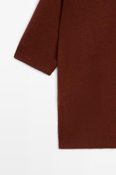Wool knit sweater with mock turtleneck — BURGUNDY 7