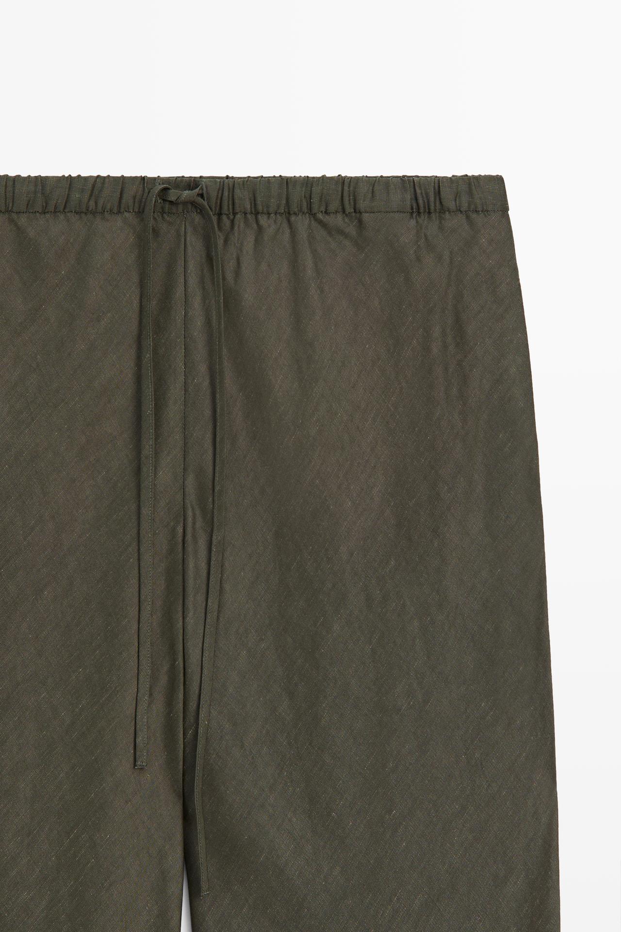 Flowy total-look co-ord pants — DARK KHAKI