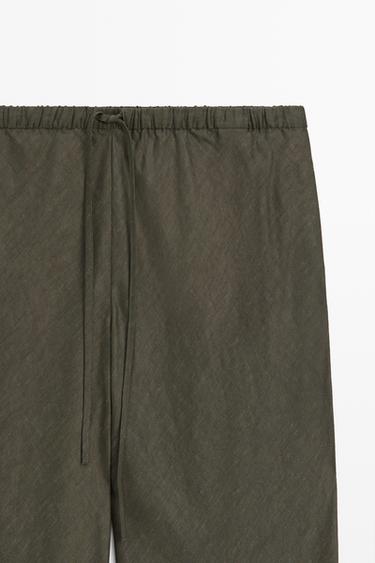 Flowy total-look co-ord pants — DARK KHAKI 4