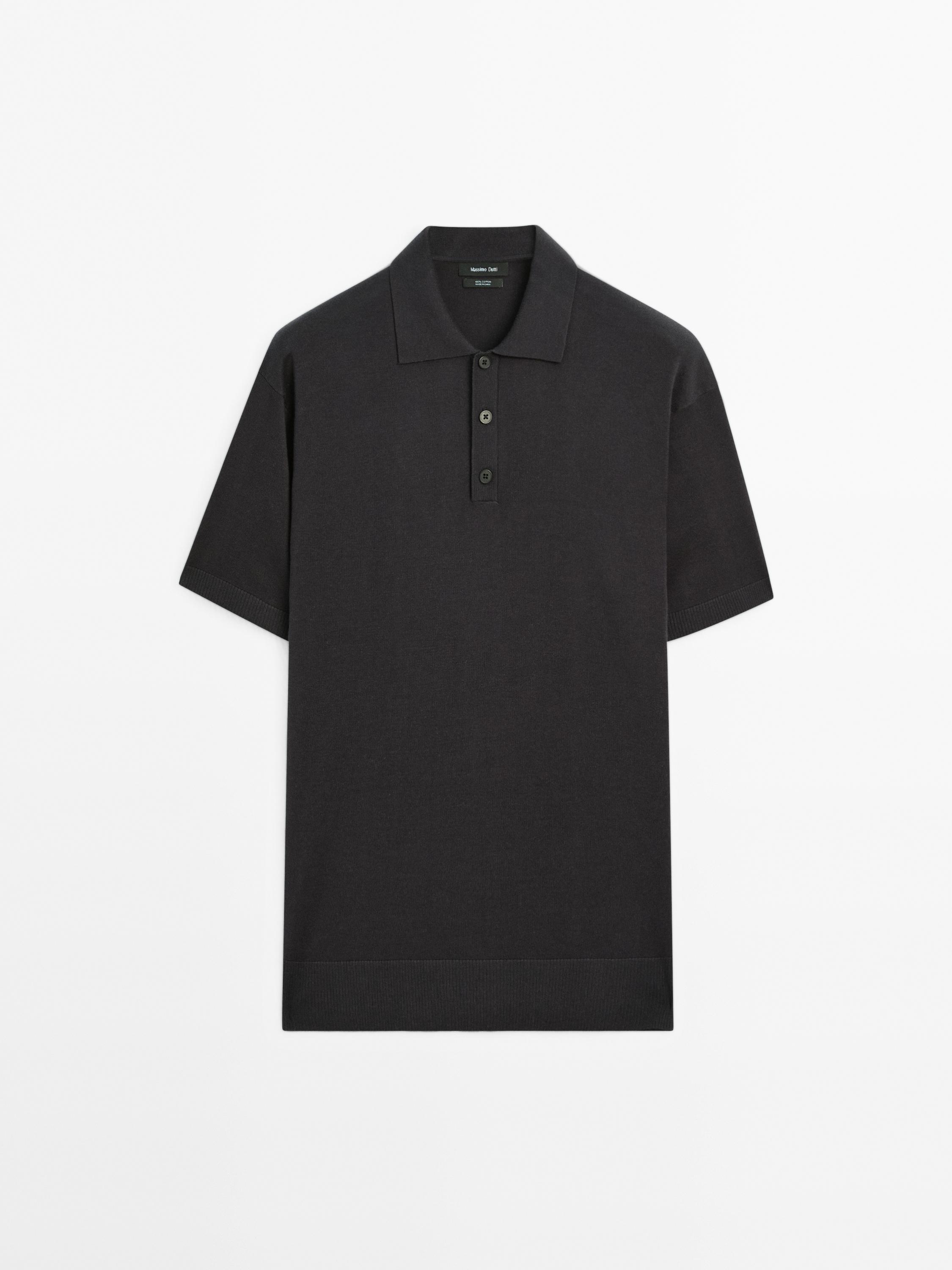 Regular fit knit polo shirt 100% cotton