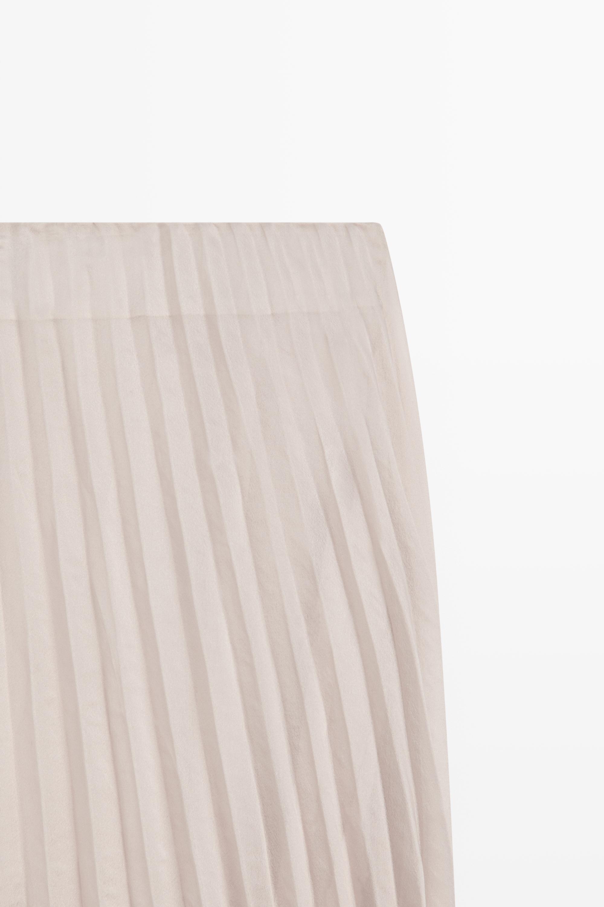 Pleated Bubble Hem Midi Skirt - STUDIO — Pink