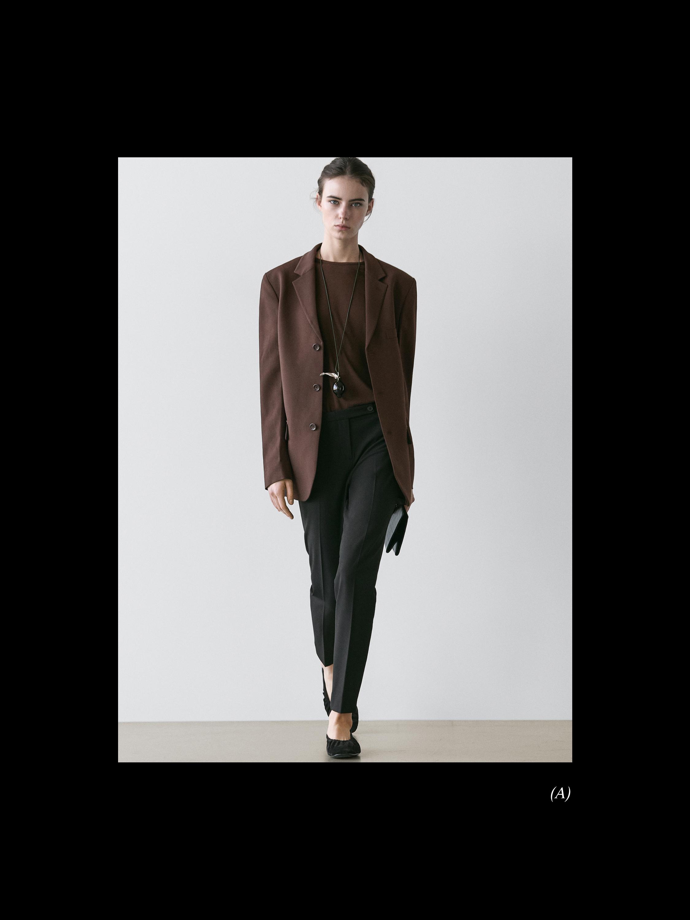 Crepe blazer — Chocolate